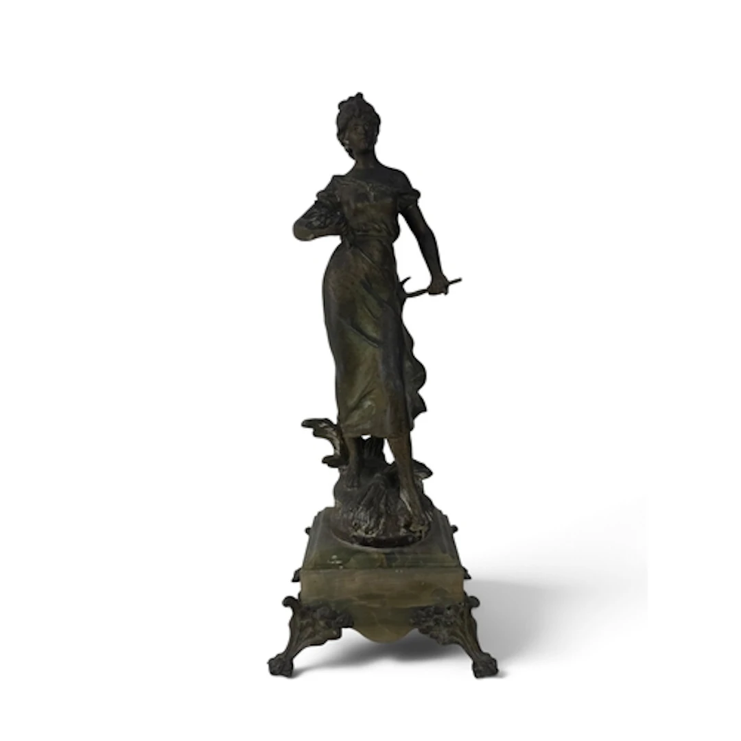 AFTER AUGUSTE MOREAU: LE MOISSON, A FRENCH SPELTER FIGURE Mo...