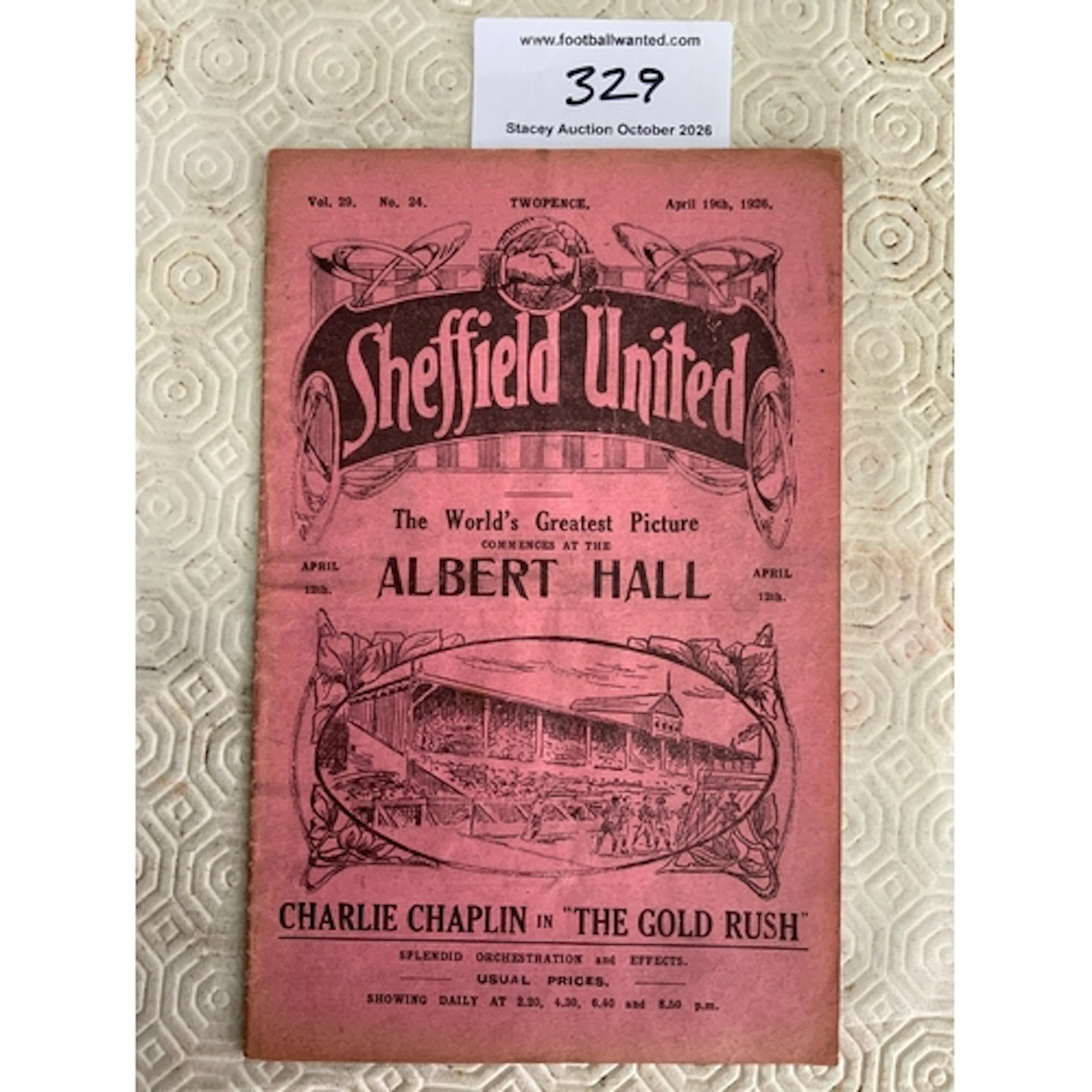 1925 - 1926 Sheffield United v Burnley Football Programme: V...