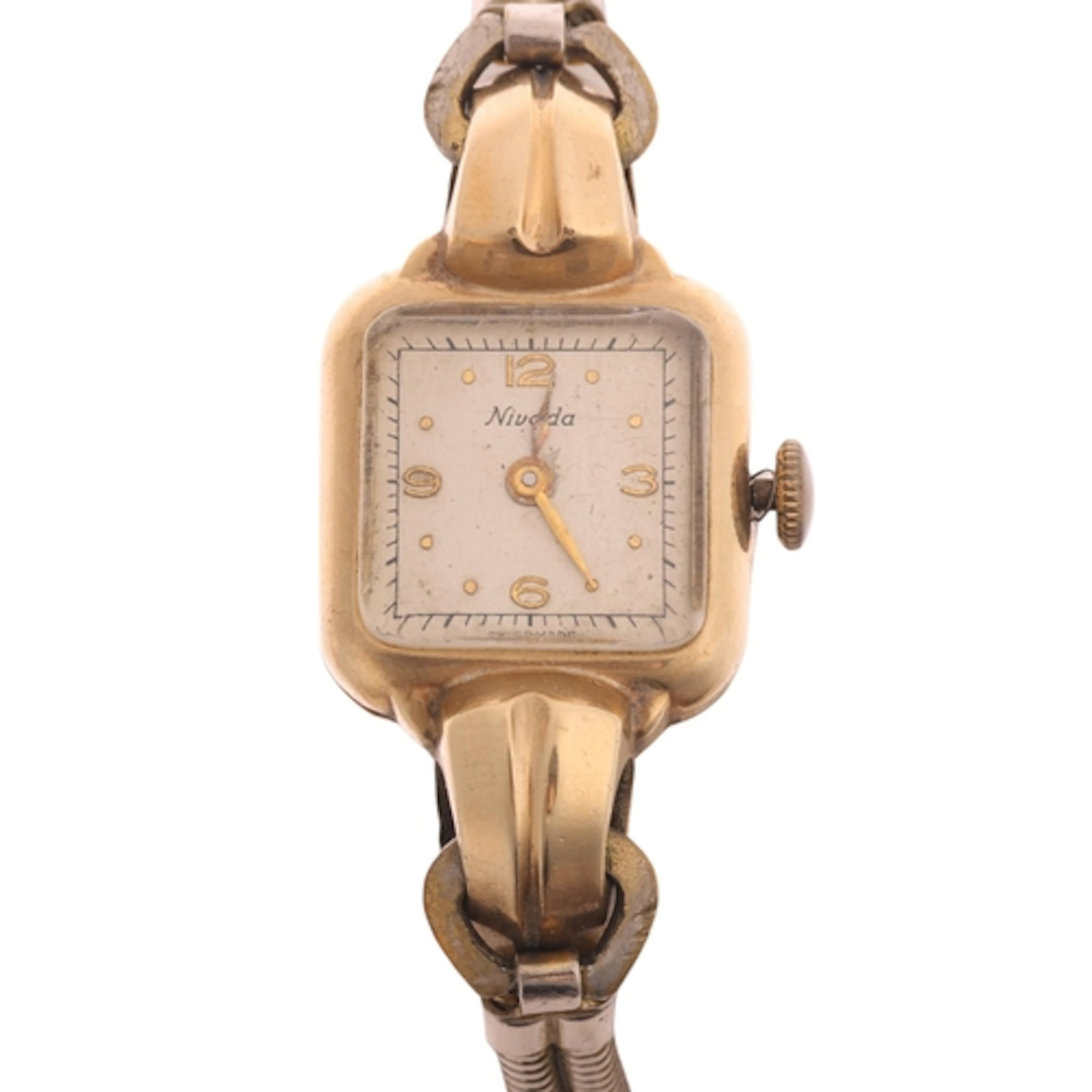 NIVADA - a lady's 9ct gold mechanical bracelet watch, circa ...