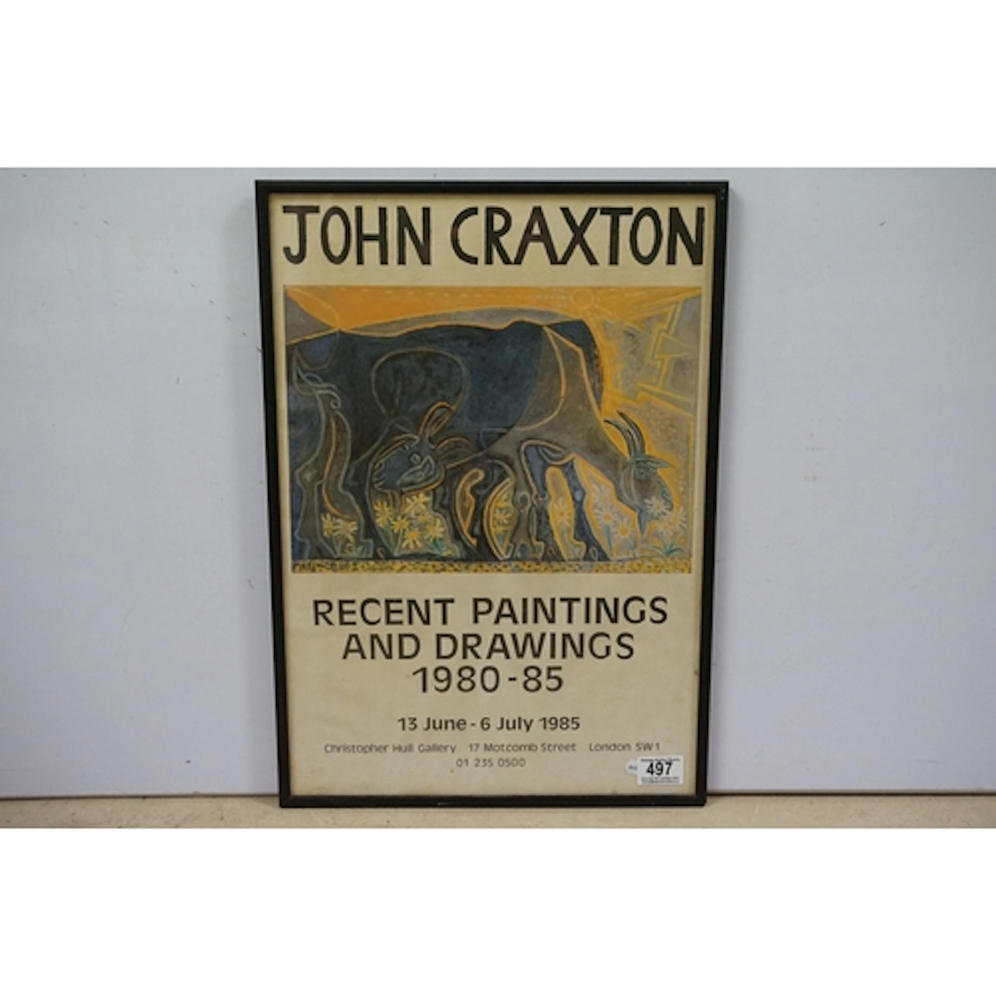 John Craxton framed exhibition poster, titled 'Recent painti...