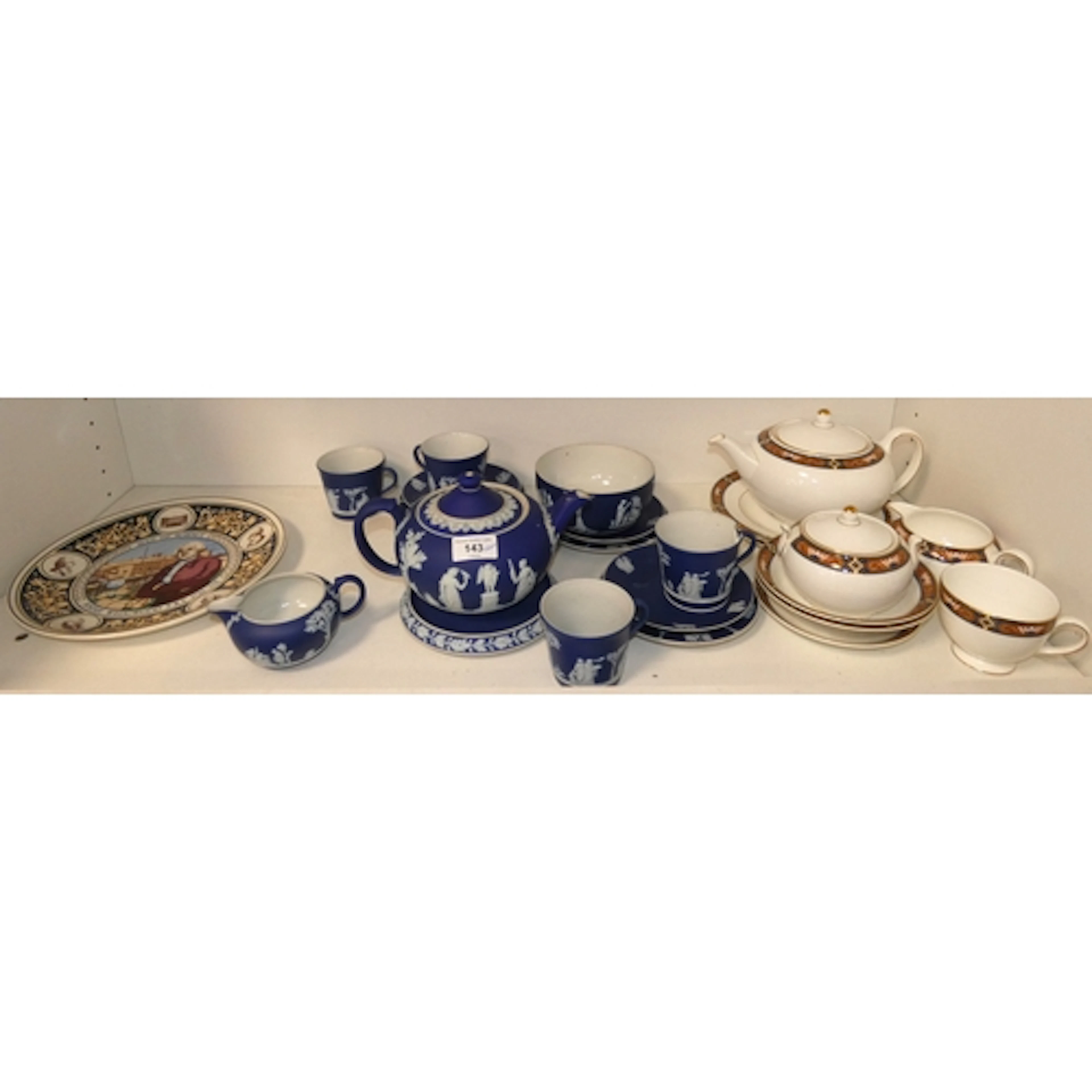 Shelf lot to include part Wedgwood Adams style Jasperware te...