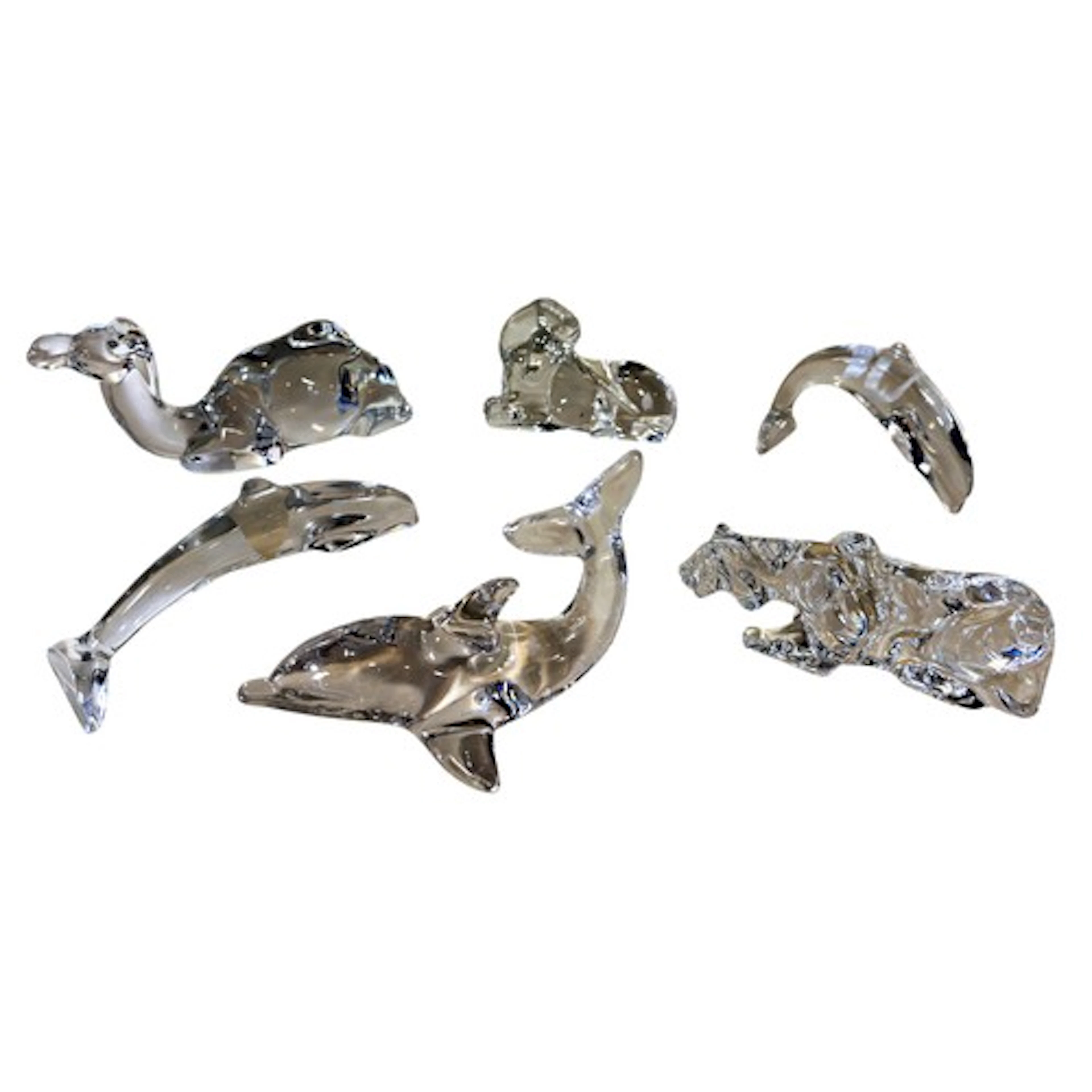 A collection of Baccarat glass animals to include a camel, t...