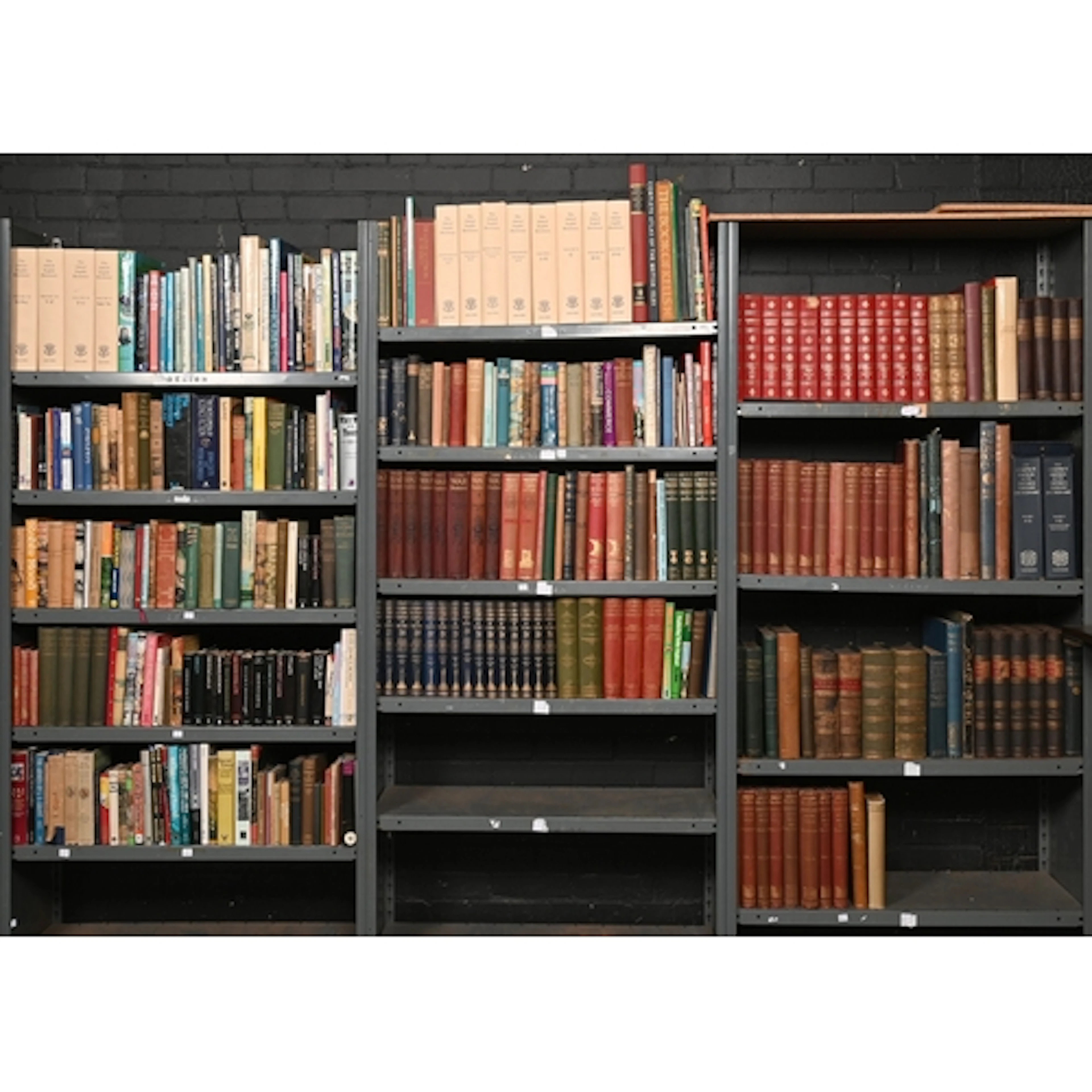 Books. Thirteen shelves of antiquarian and general stock, 19...