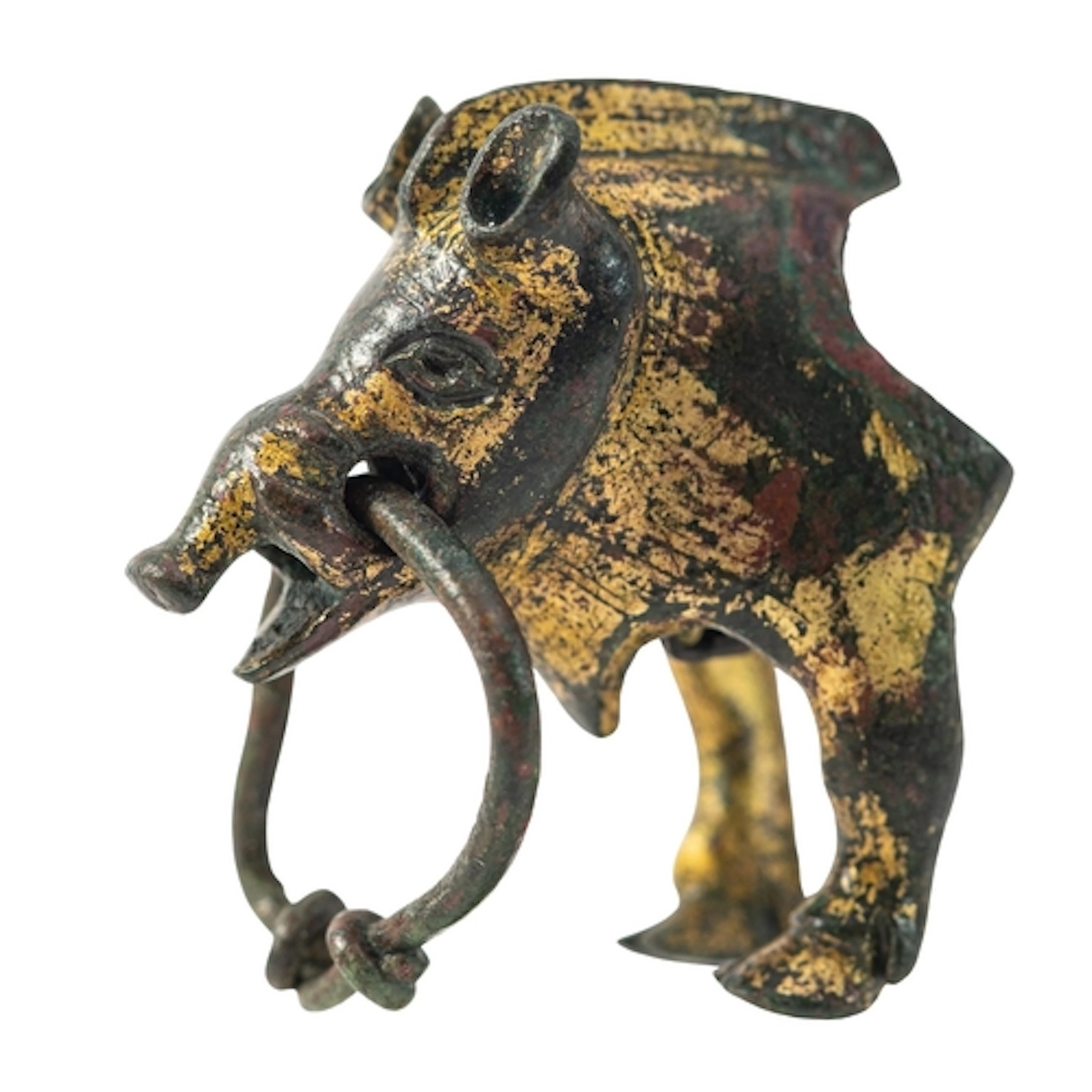 A ROMAN GILT BRONZE BOAR PROTOME, CIRCA 2ND-3RD CENTURY A.D...