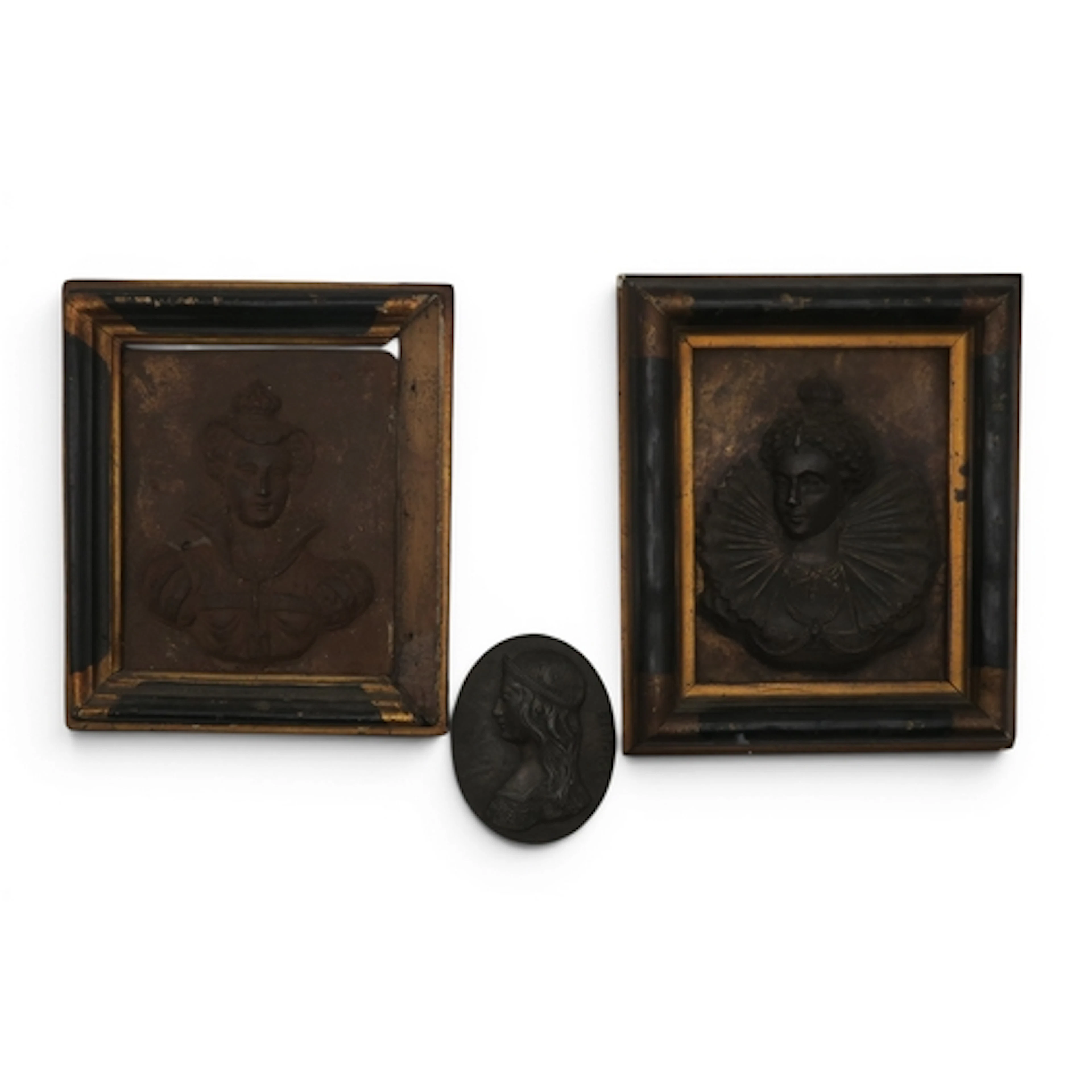 A cast bronze portrait plaque of Beatrice Portinari, measuri...