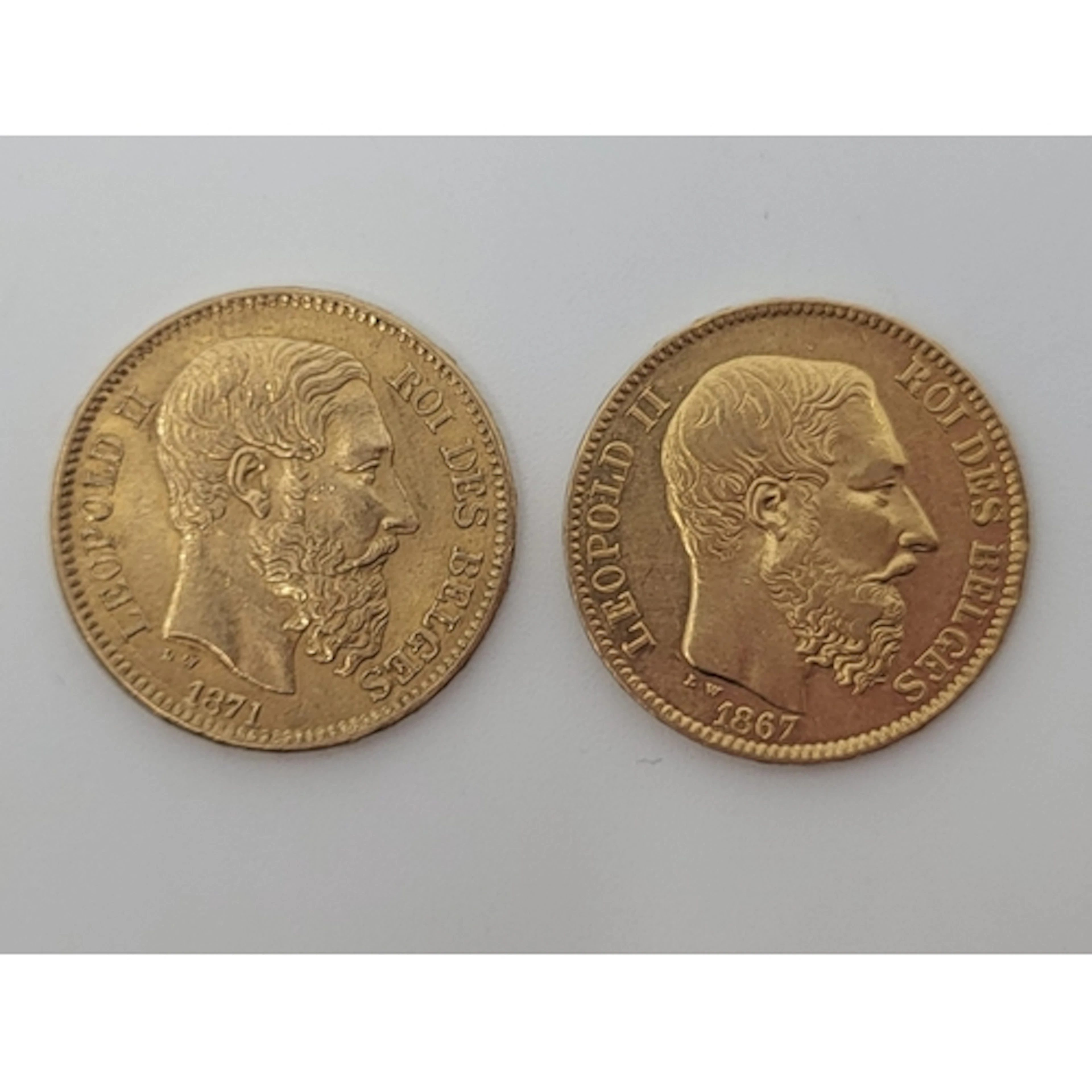 TWO X 20 FRANC HUNGARIAN GOLD COINS, 1867, 1871, total weigh...
