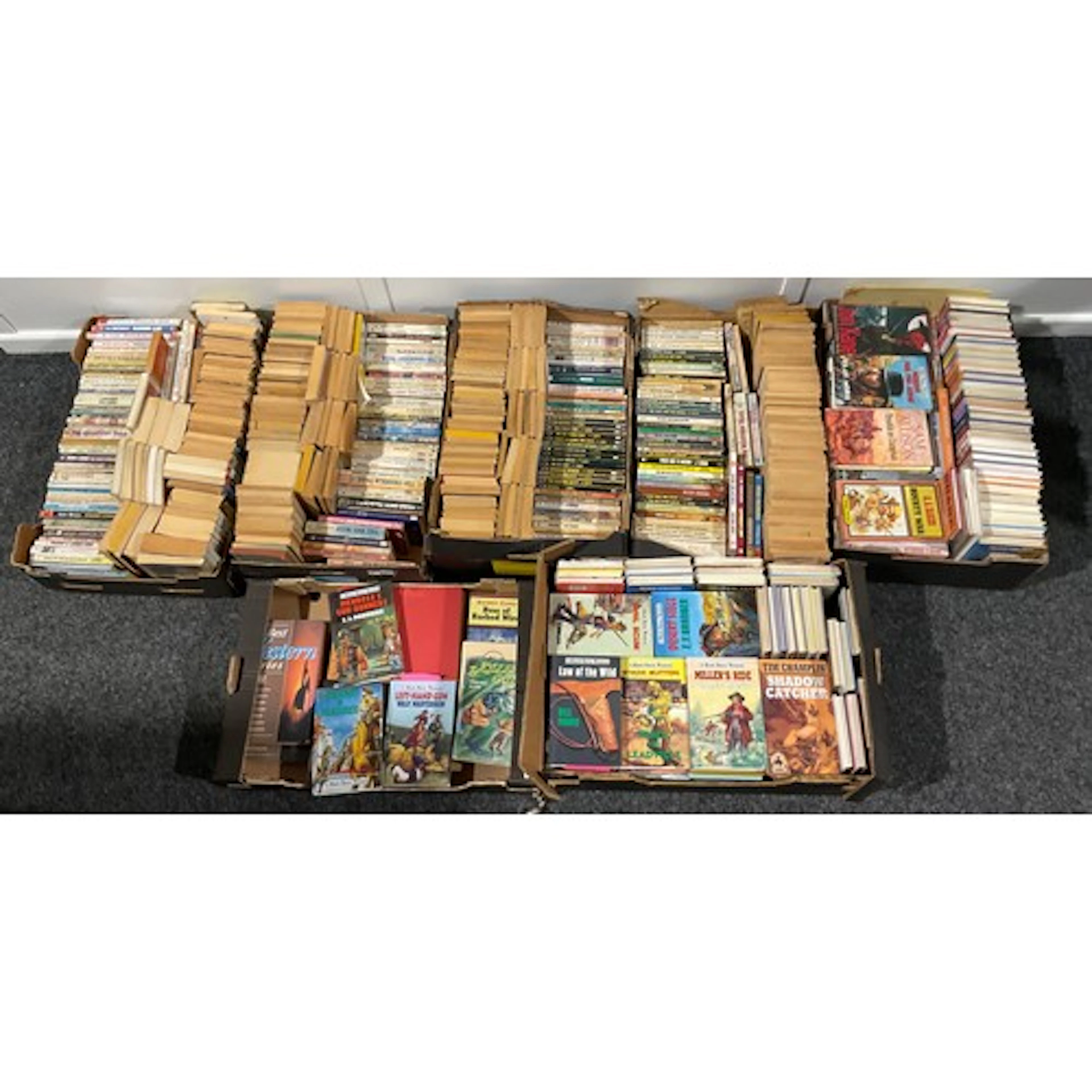 Books - Cowboy, Westerns assorted hardback and paperback boo...