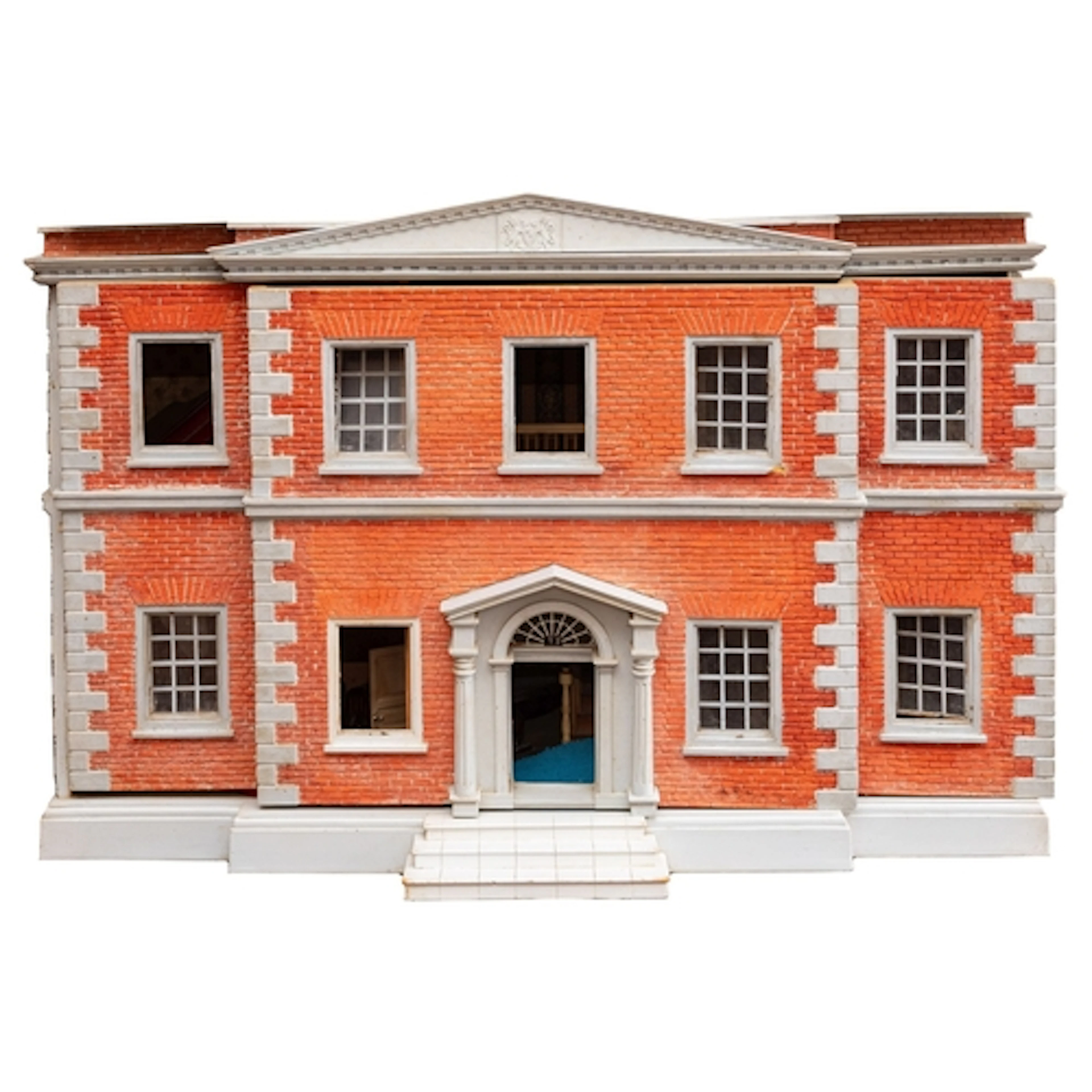 A 20th century dolls house in the Georgian style, the double...