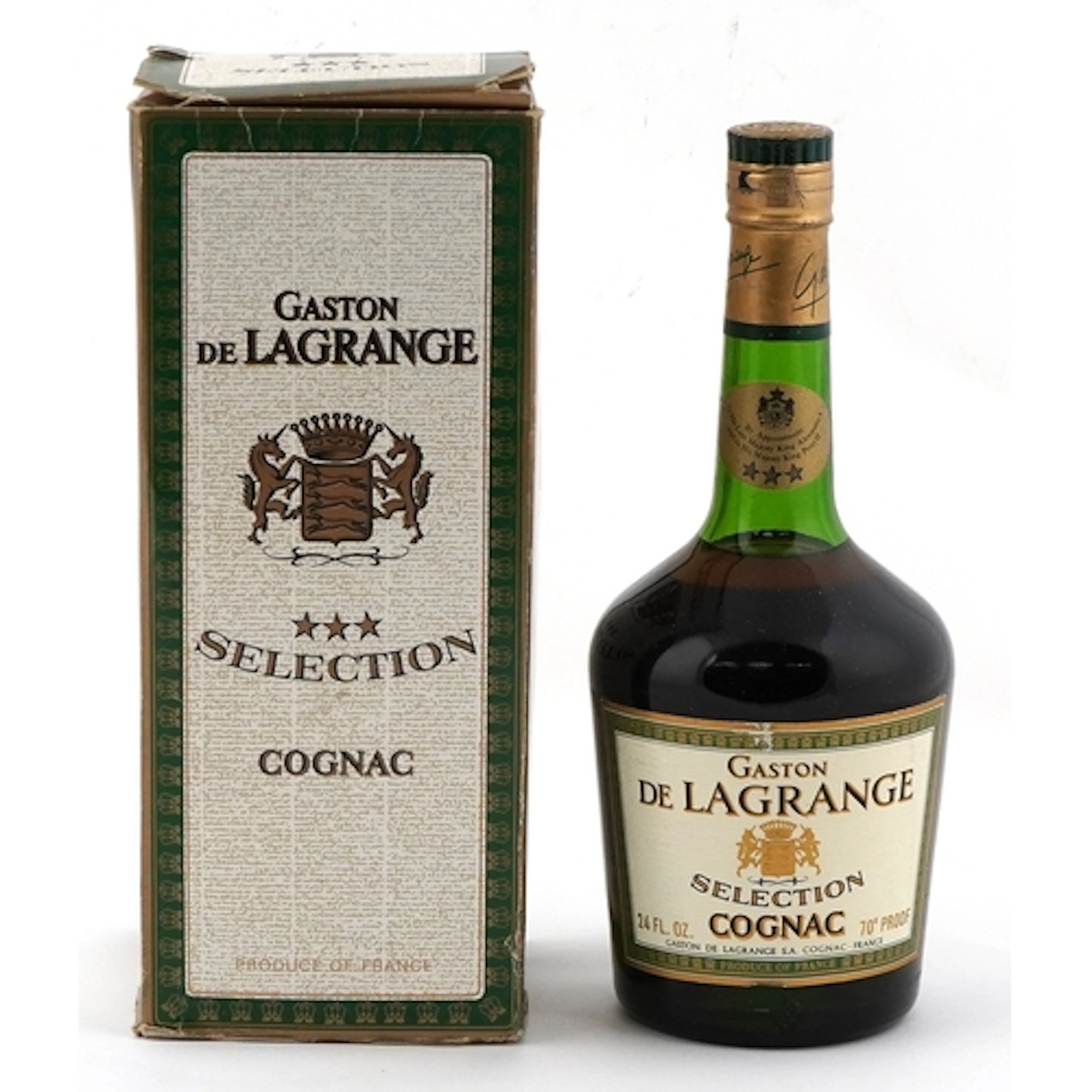 Bottle of Gaston de Lagrange Selection cognac.