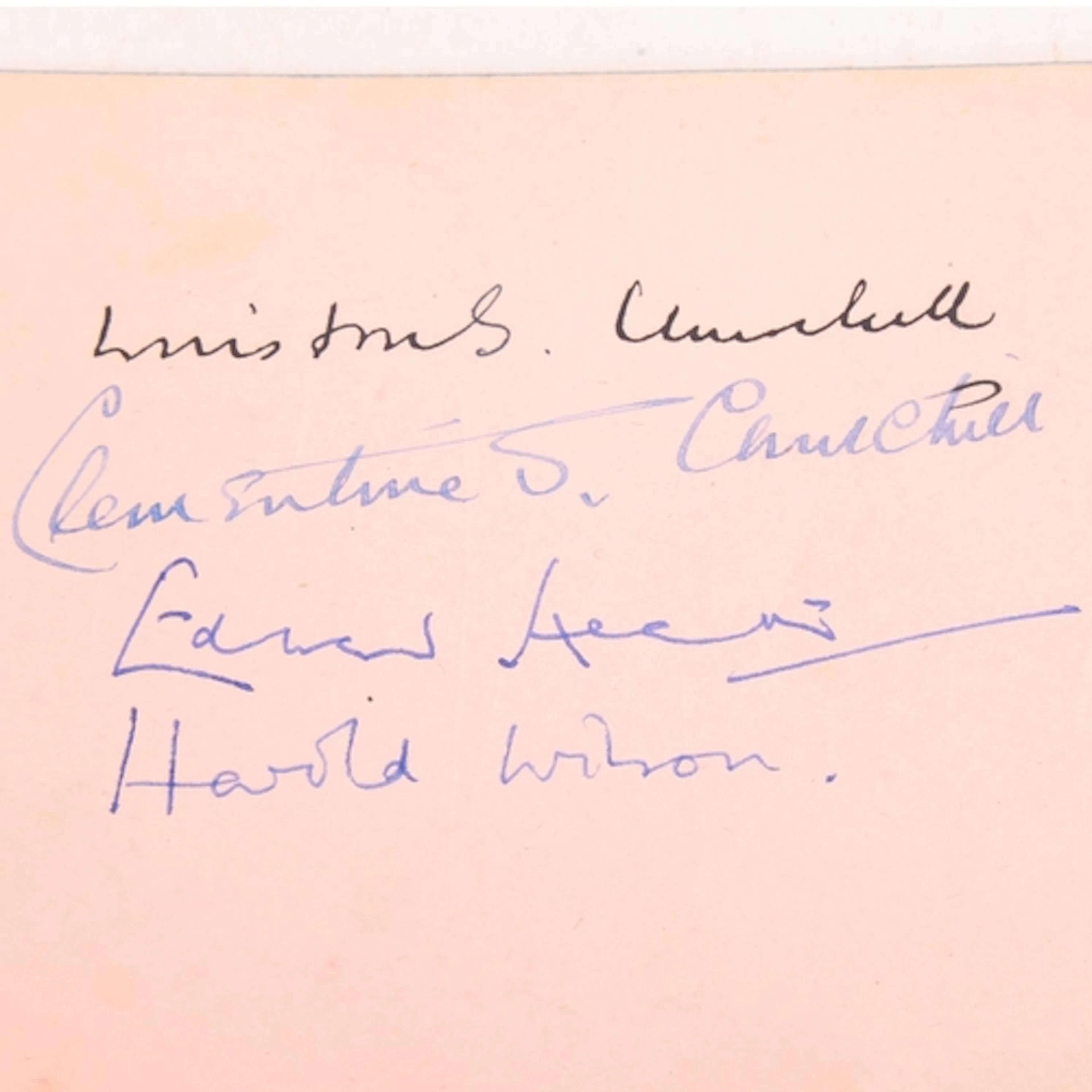 Sir Winston Churchill interest - a page from an autograph al...