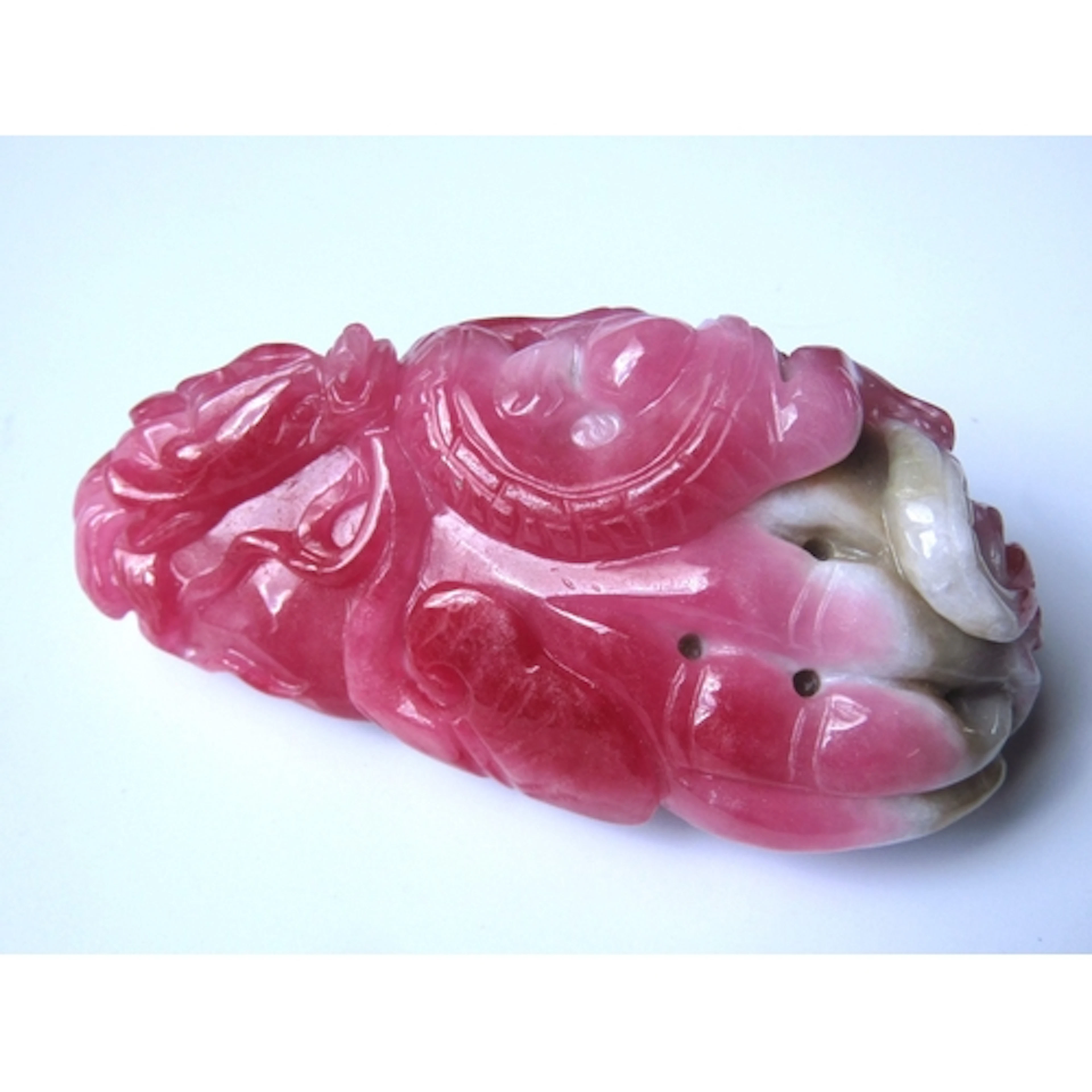 Eastern Carved Pink Jade Scroll Weight Approximately 12cm Wi...
