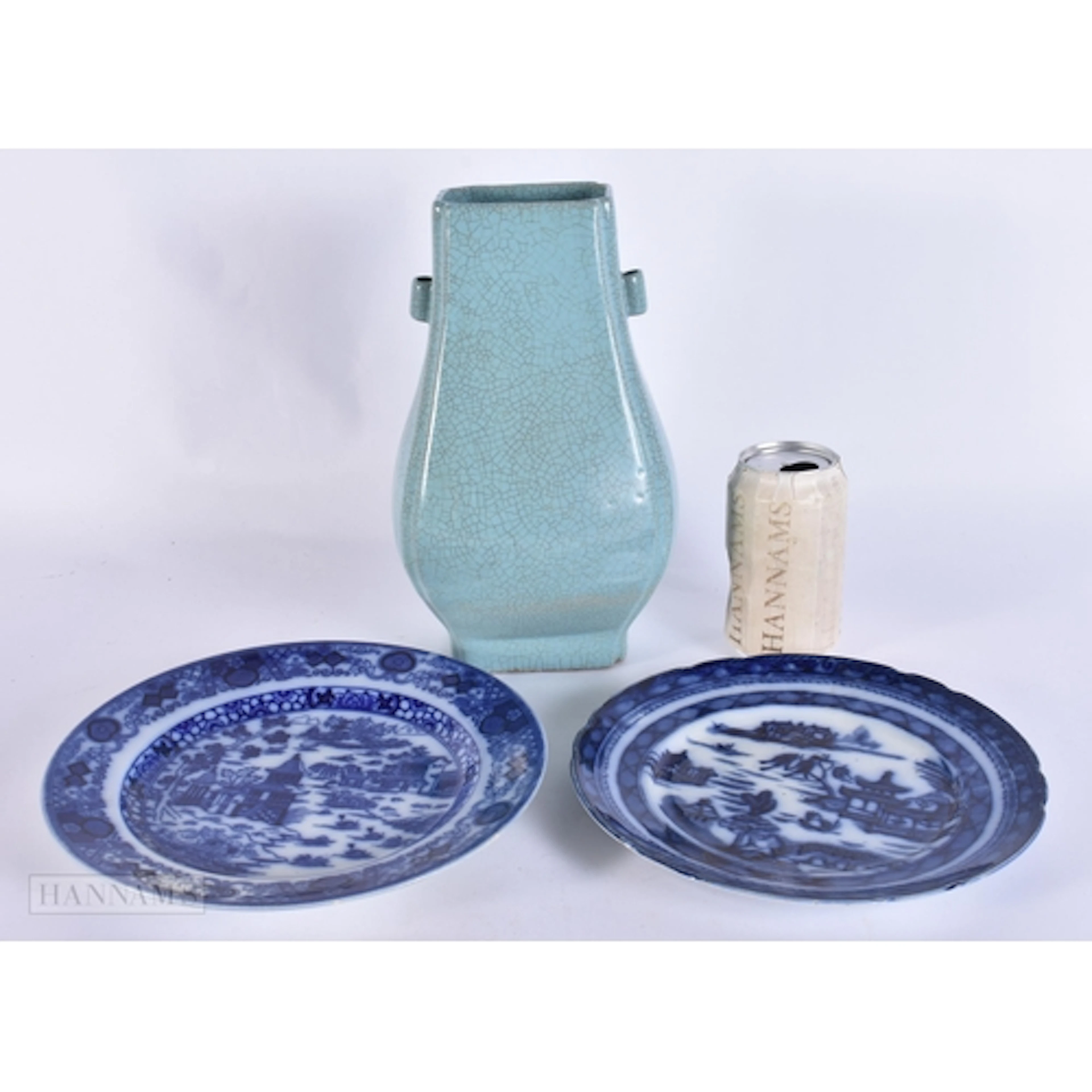A STUDIO POTTERY CHINESE STYLE BLUE GUAN TYPE MONOCHROME VAS...