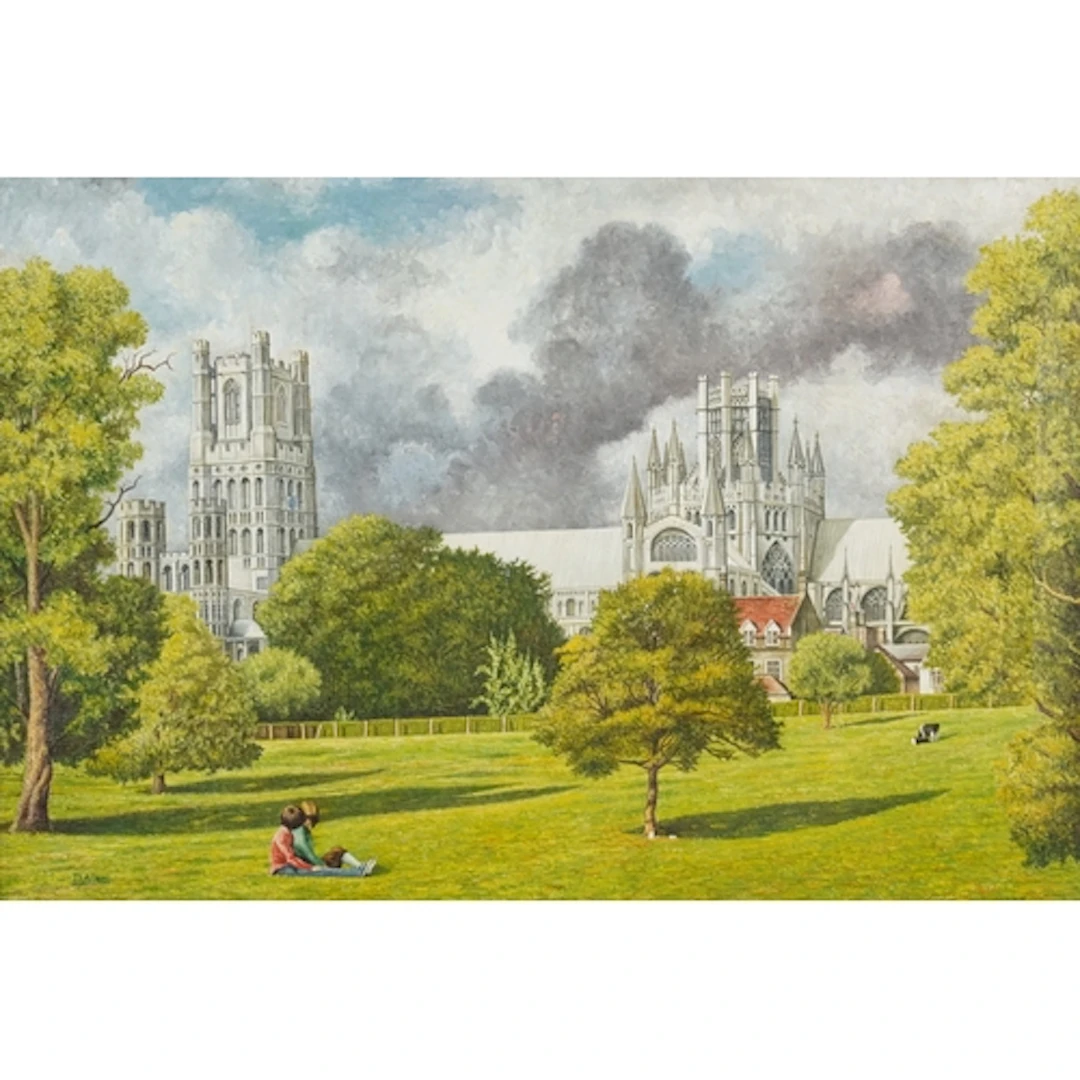 D Allen - Ely Cathedral from the Park, 20th century British ...