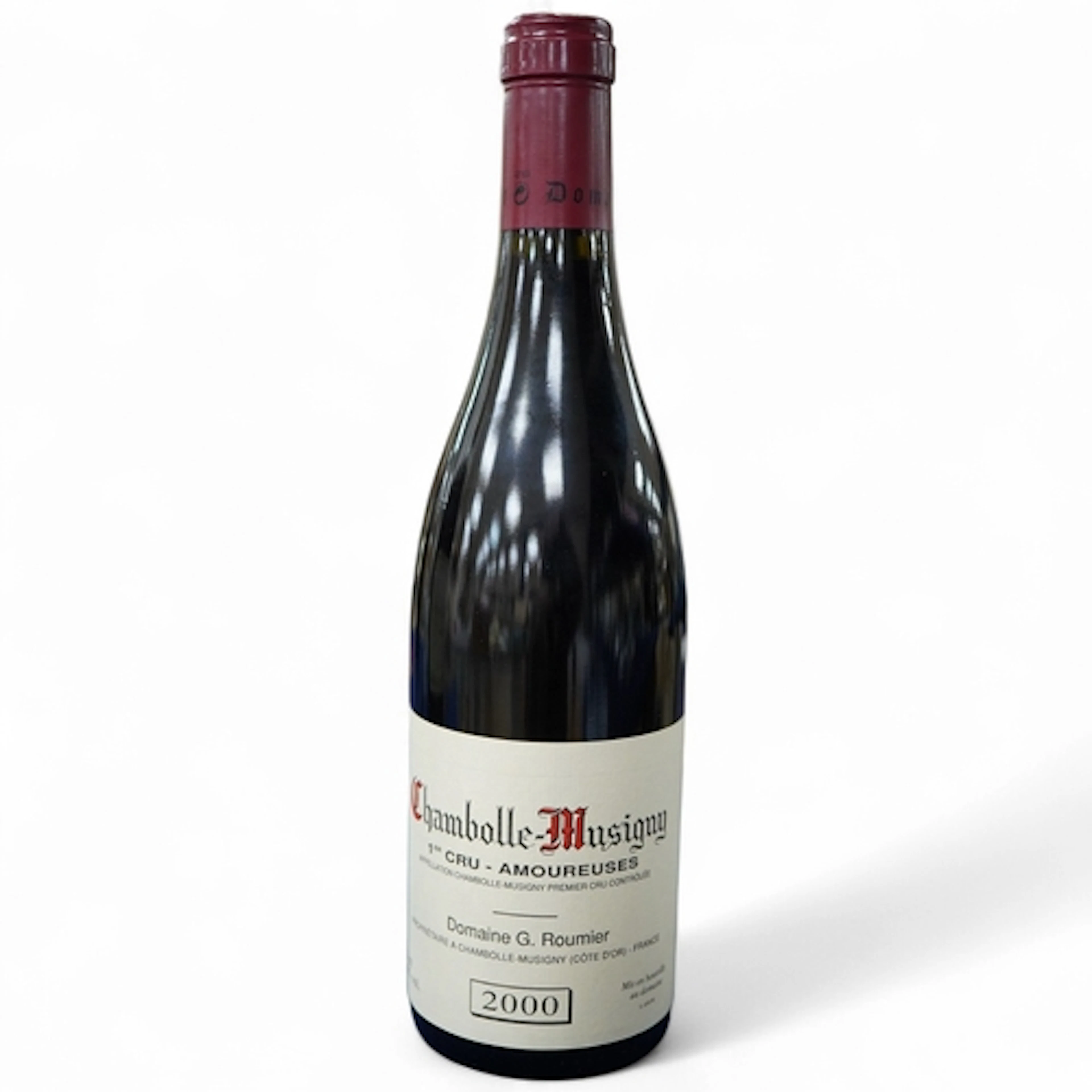 A bottle of Chambolle-Musigny, Premier Cru, Domaine G. Roumi...