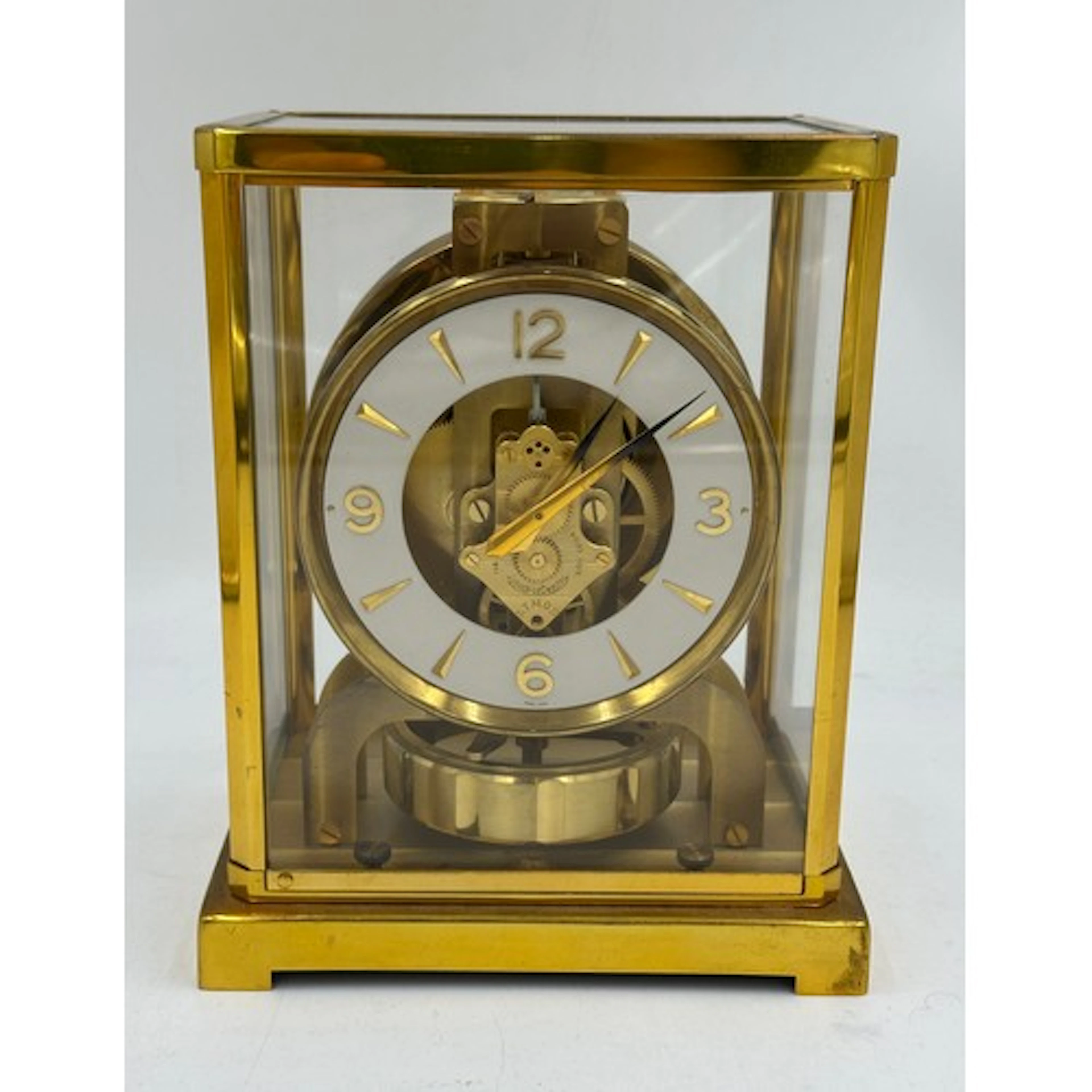 A Jaeger Le Coutre Atmos clock in a gilt brass case, with sp...
