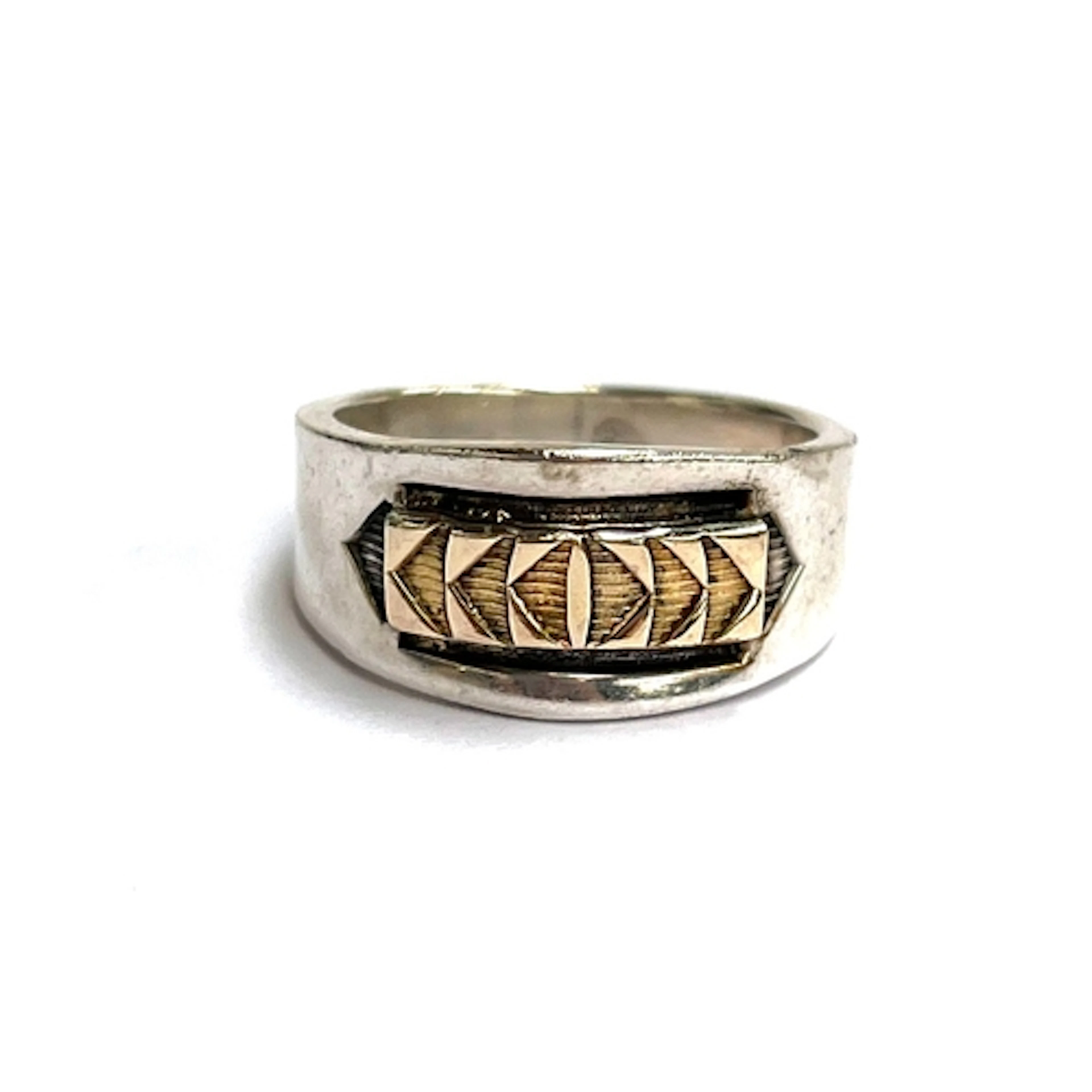 A Tommie Secatero and M.M Rogers 925 silver and 14ct gold Na...