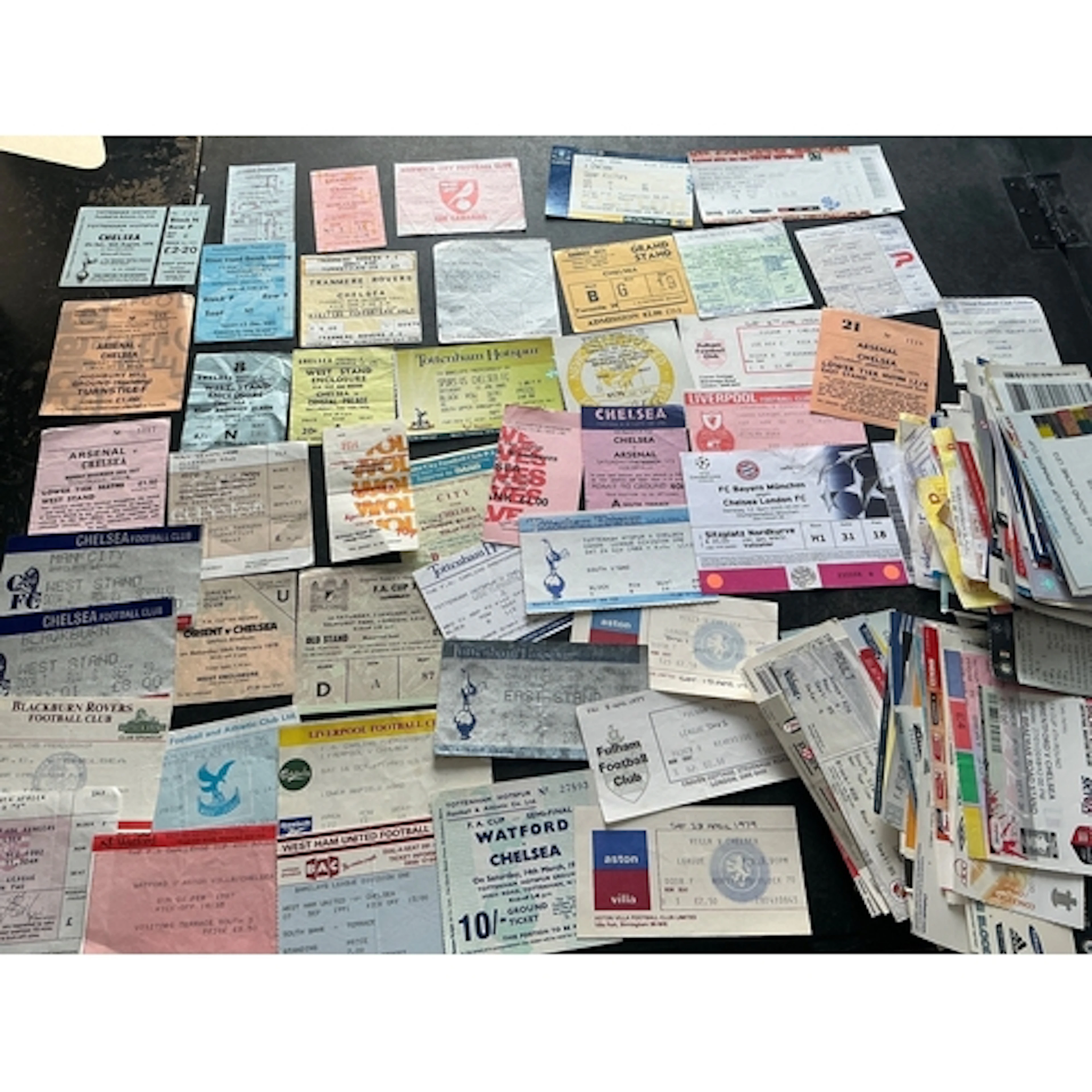 Chelsea Football Tickets: Large quantity from the late 60s o...