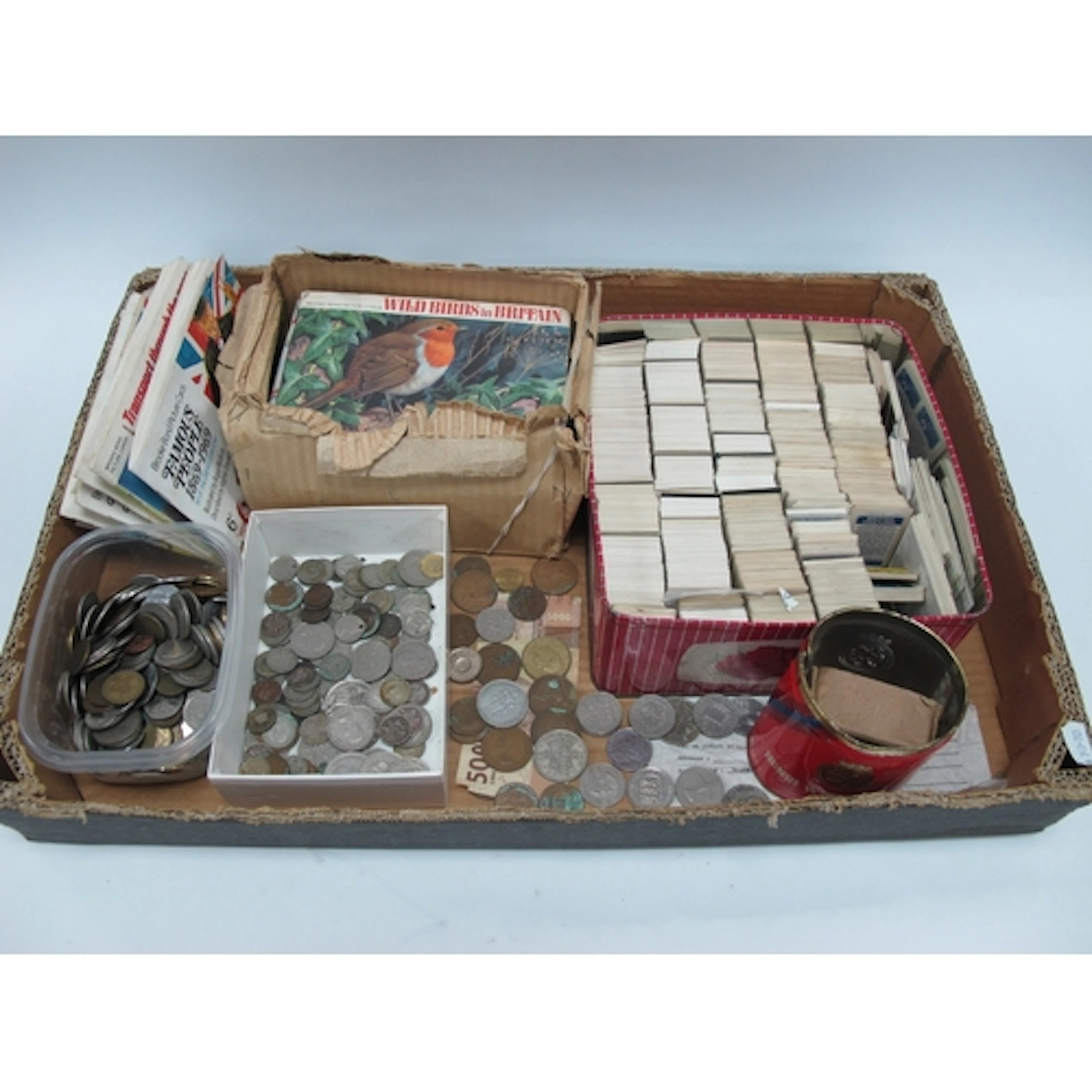 Coinage - UK Pre-Decimal, World, Brooke Bond tea, cards in a...
