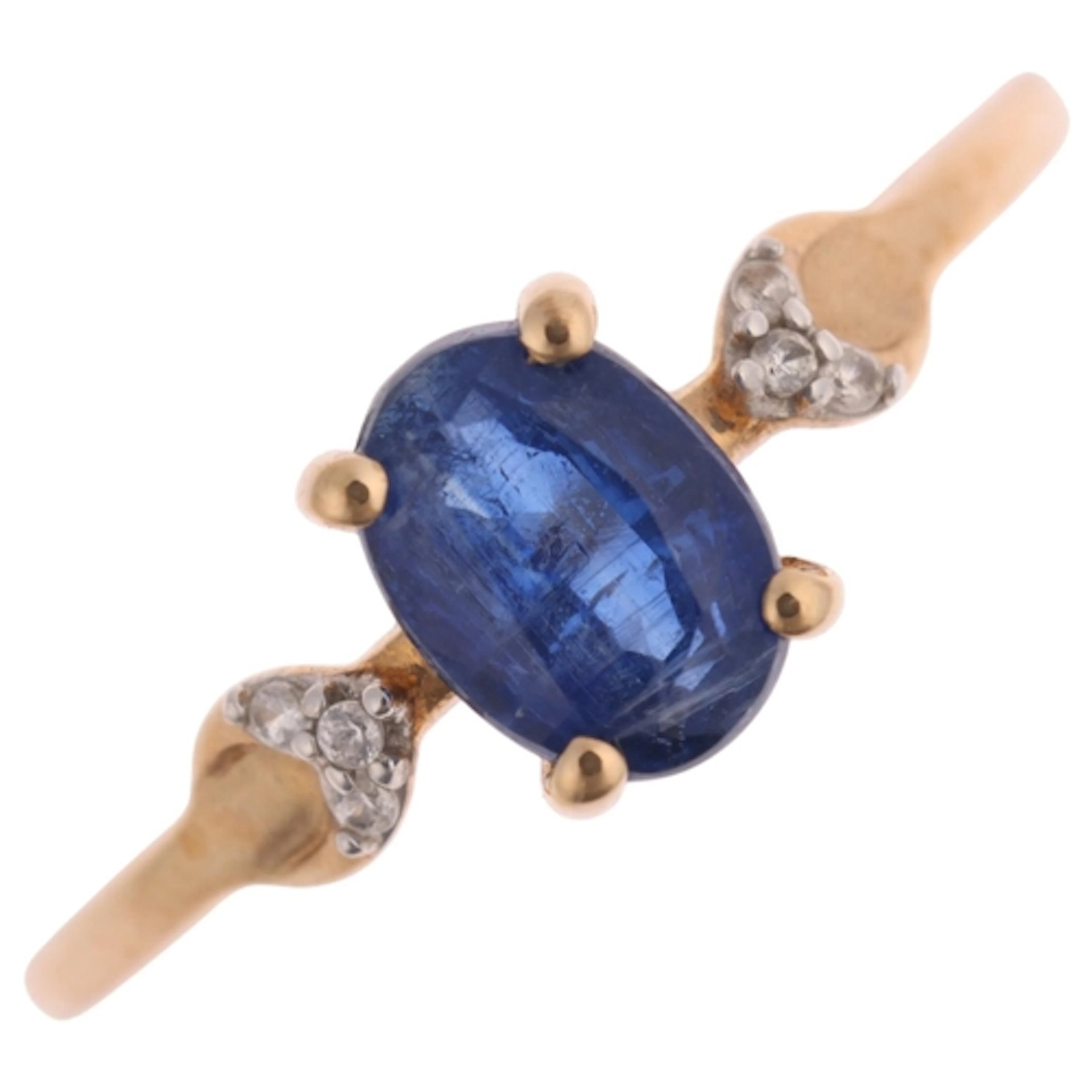 A 9ct gold kyanite and white sapphire ring, Gemporia, Birmin...