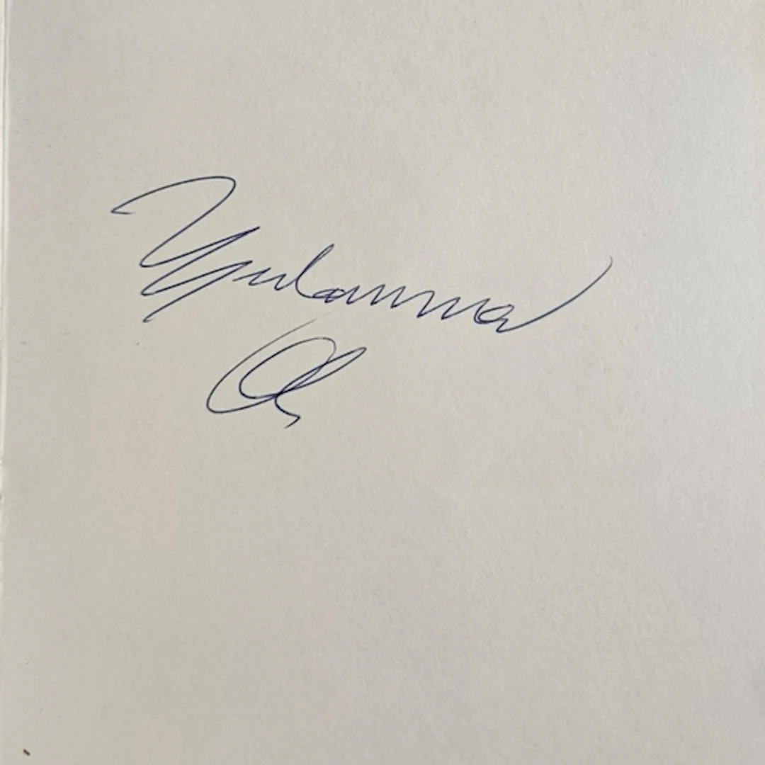 MOHAMMAD ALI, AN AUTOGRAPHED BRITISH AIRWAYS FLIGHT MENU Lon...