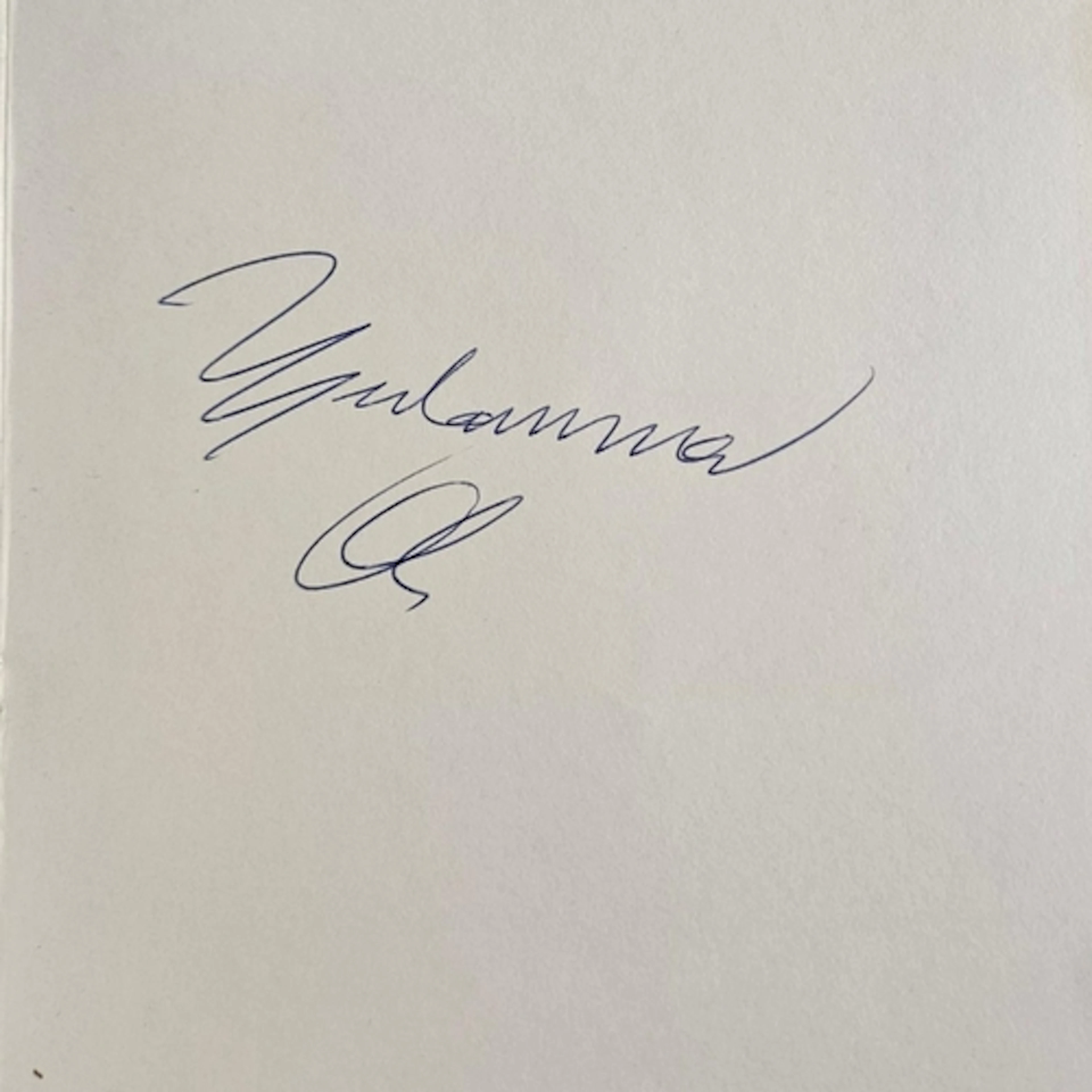 MOHAMMAD ALI, AN AUTOGRAPHED BRITISH AIRWAYS FLIGHT MENU Lon...