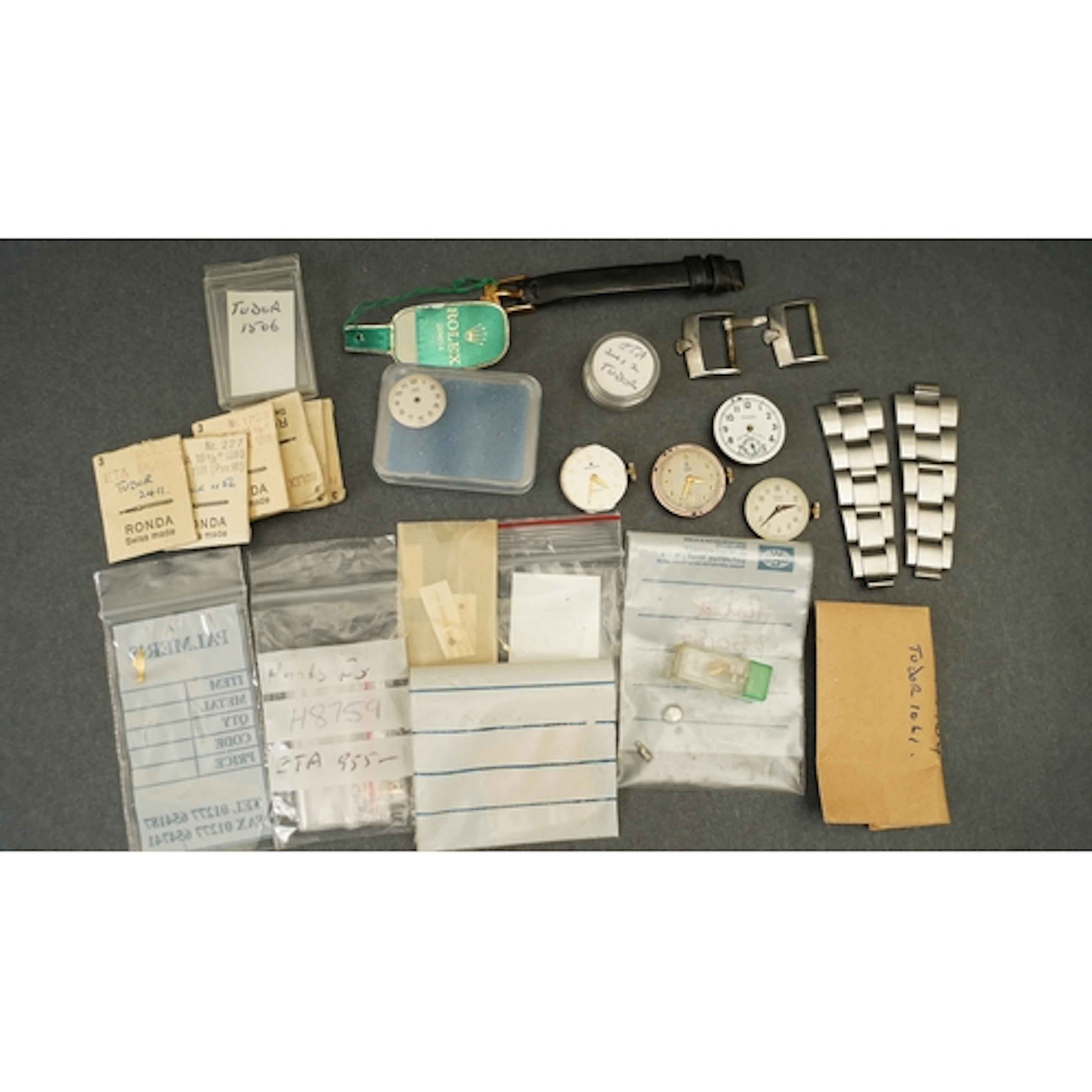 Collection of Rolex and Tudor spares, to include straps and ...