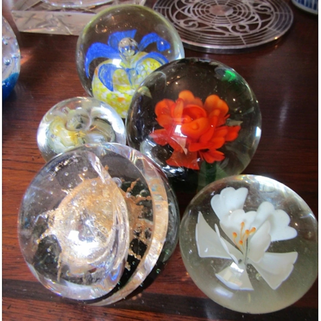 Five Vintage French Paperweights