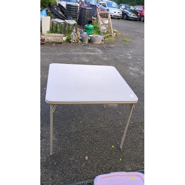 Rectangular folding card table.