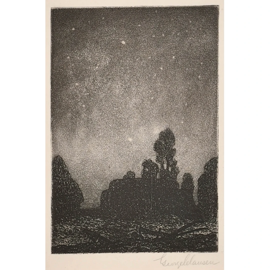 George Clausen (1852-1944) British. "A Starry Night", Etchin...
