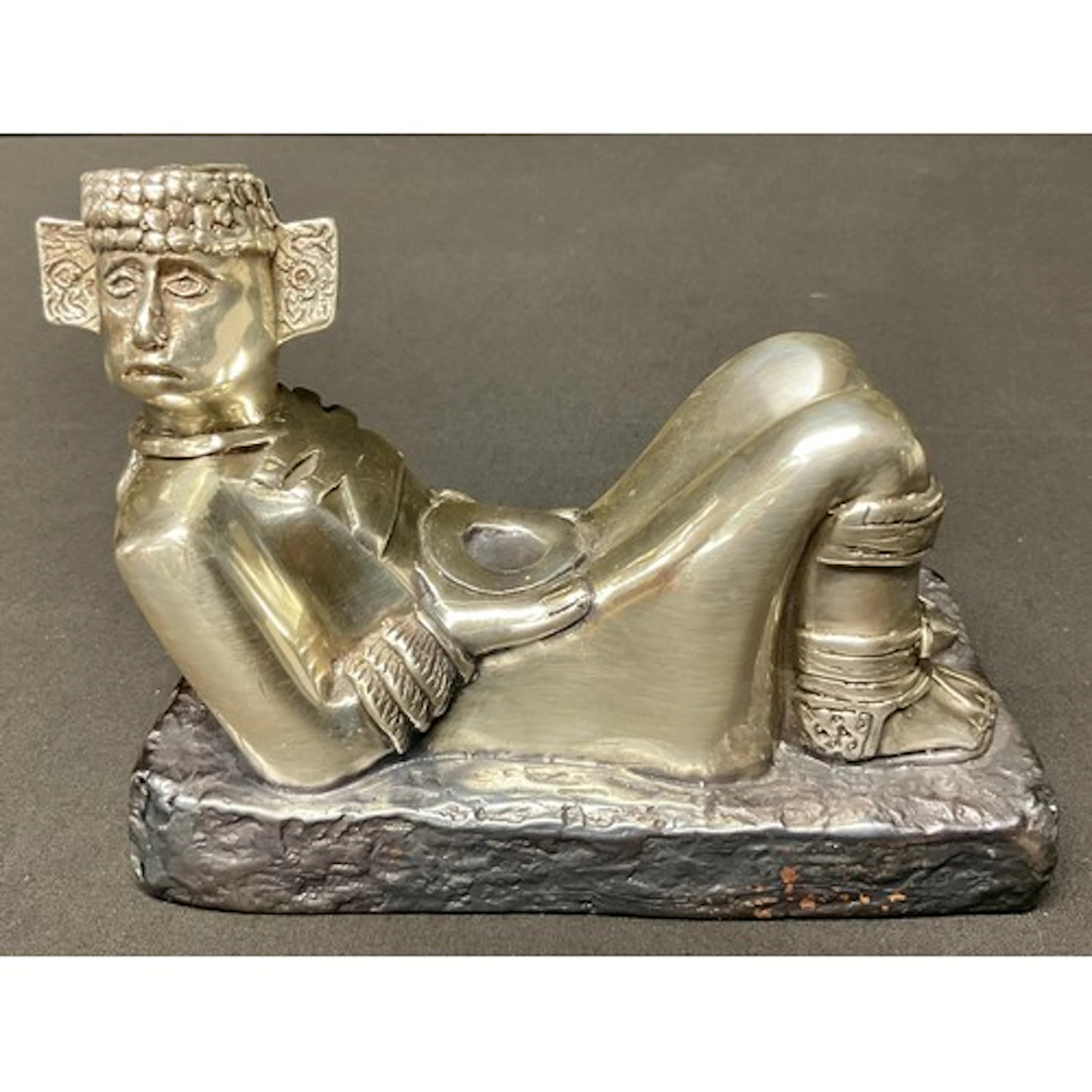 A Mexican/Myan D'Argenta Chac Mool silver plated sculpture, ...