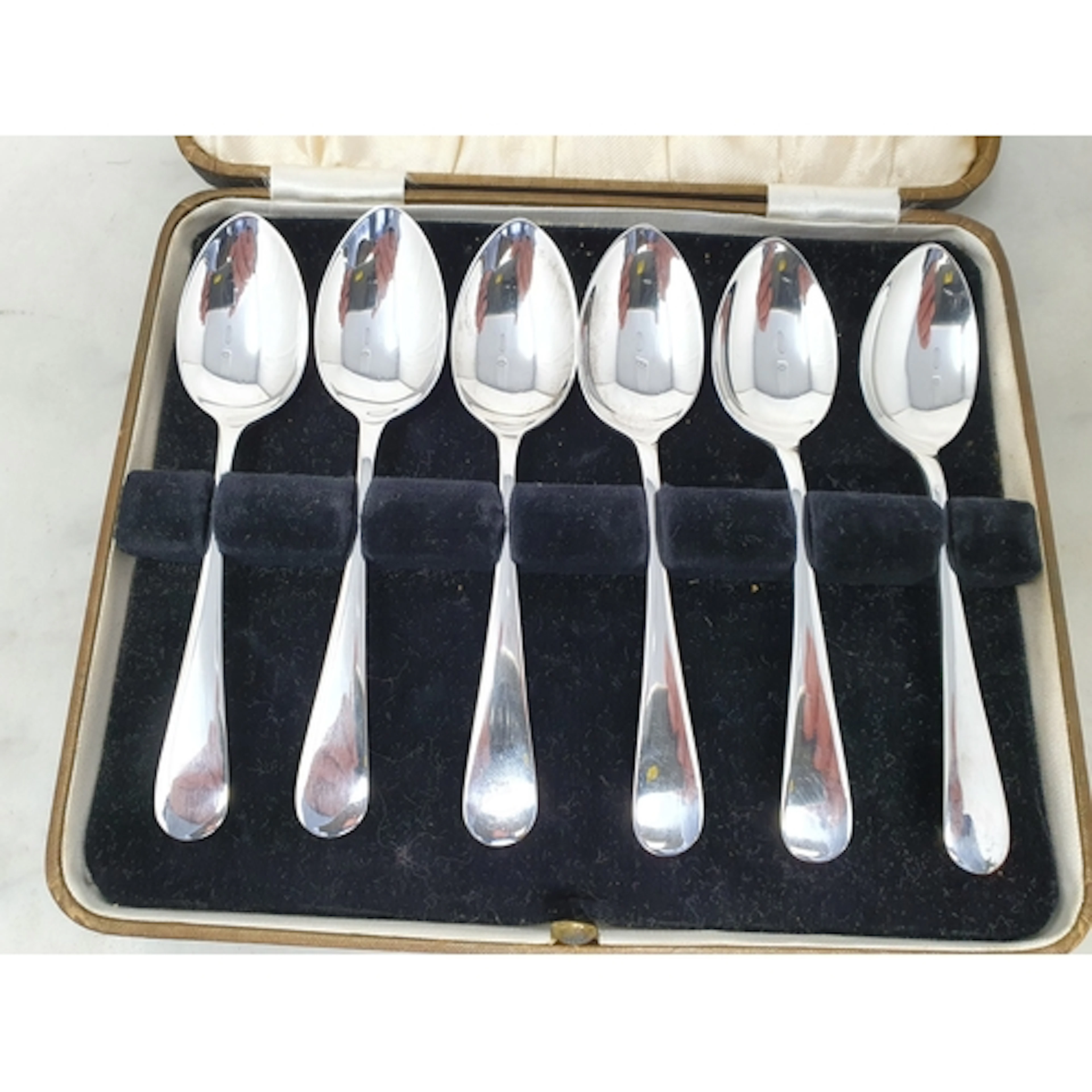 Six George VI silver Teaspoons old english pattern, Sheffiel...