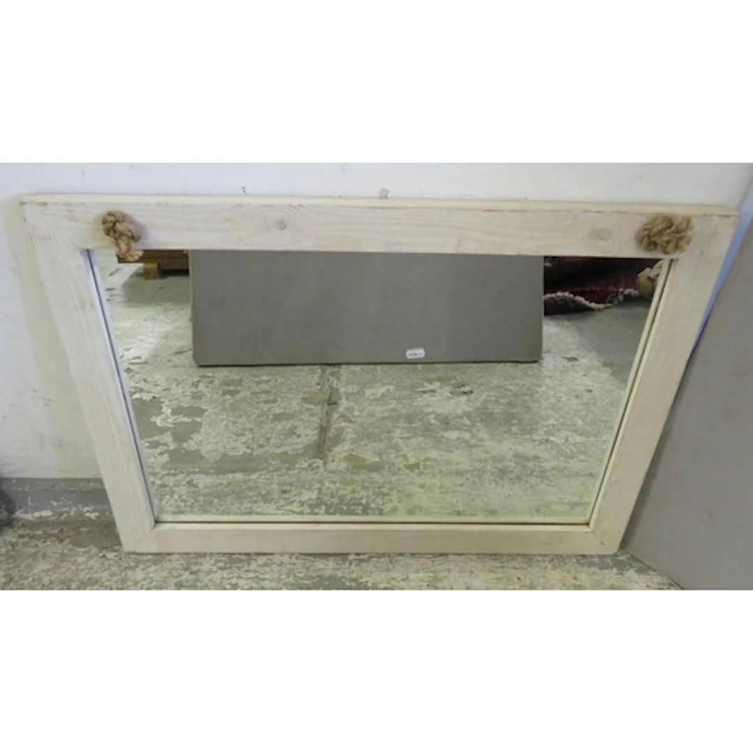 White Painted Pine Framed Wall Hanging Mirror approx. 61cm H...