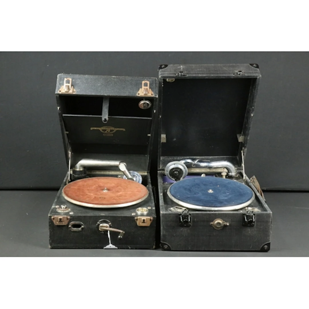 Portable Columbia 1094 gramophone, together with a Decca 100...