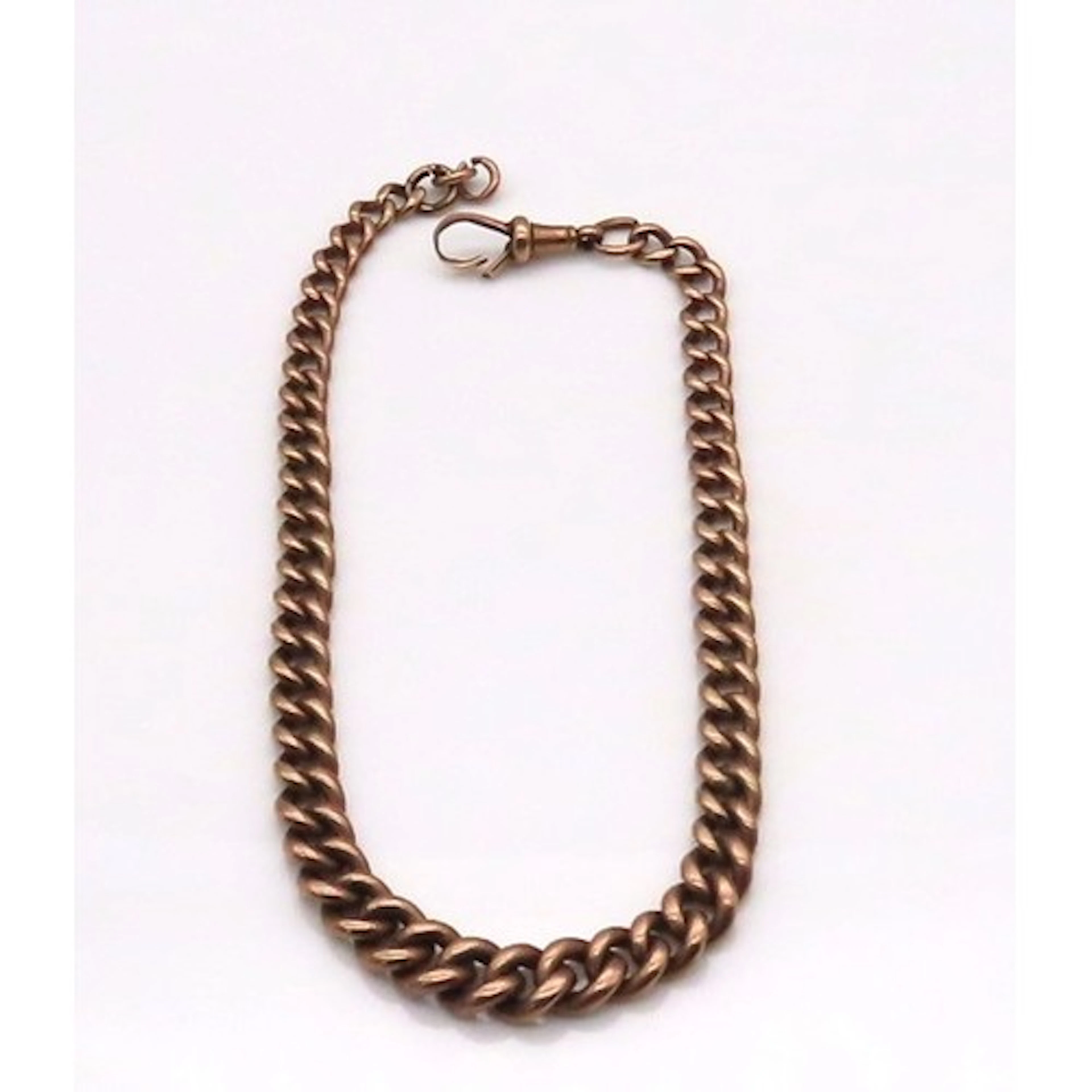 A 9ct rose gold Albert watch chain, with T-bar, 290mm in len...