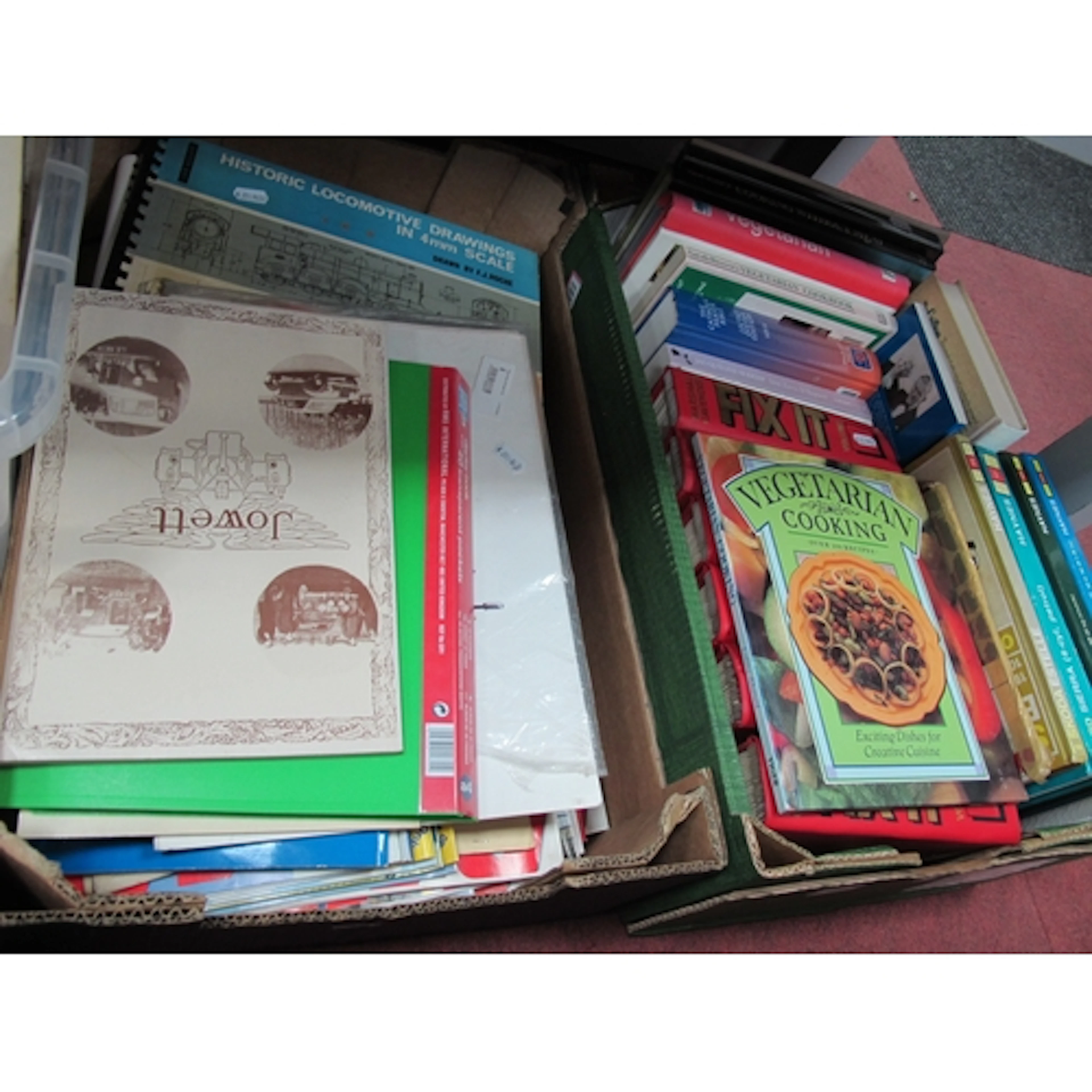 Transportation books and household guides, including locomot...