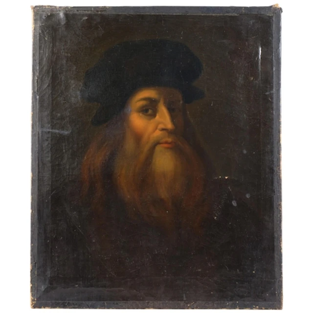 Portrait of Leonardo da Vinci, 19th century oil on canvas, u...