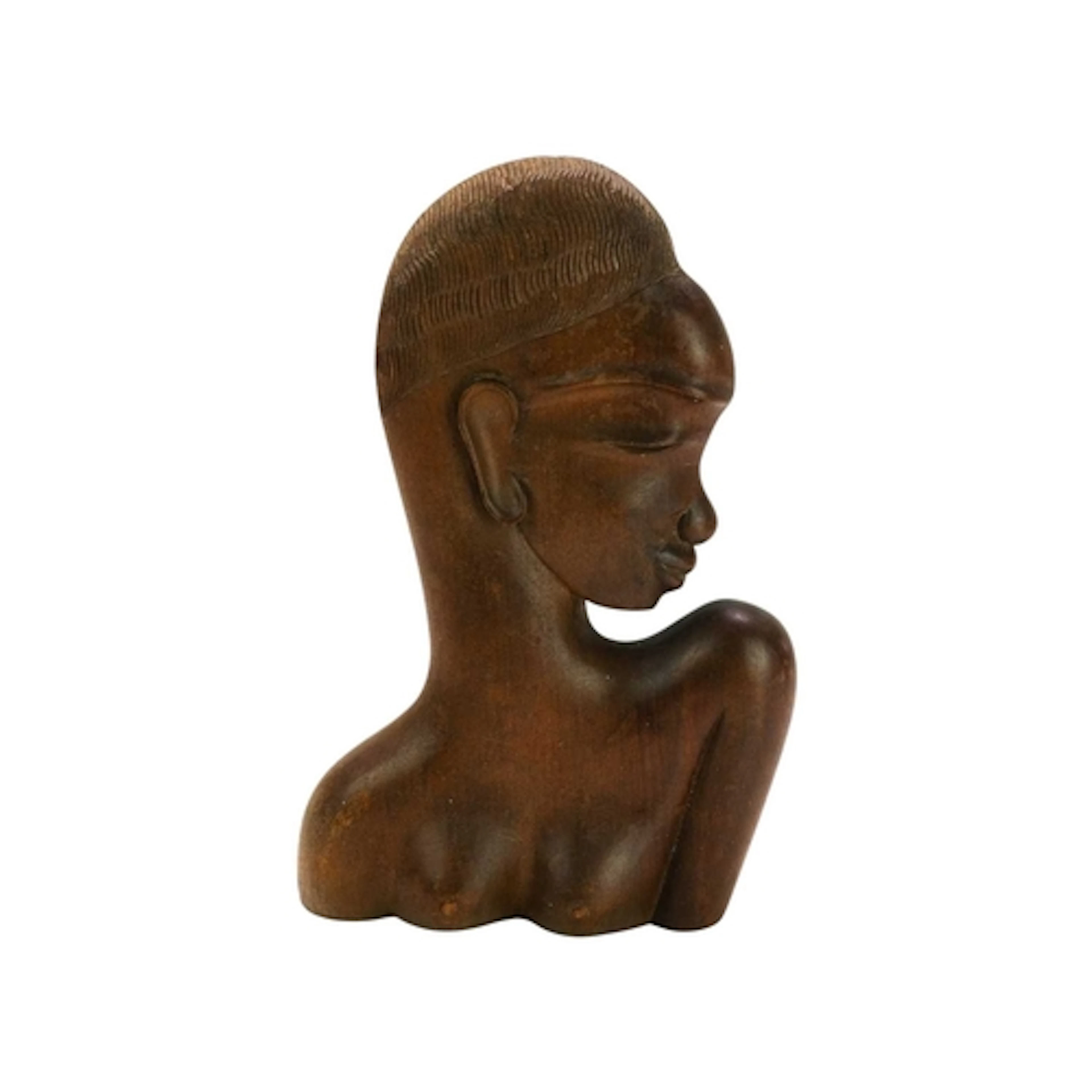 Attributed to Hagenauer, a carved hardwood bust. Modelled as...