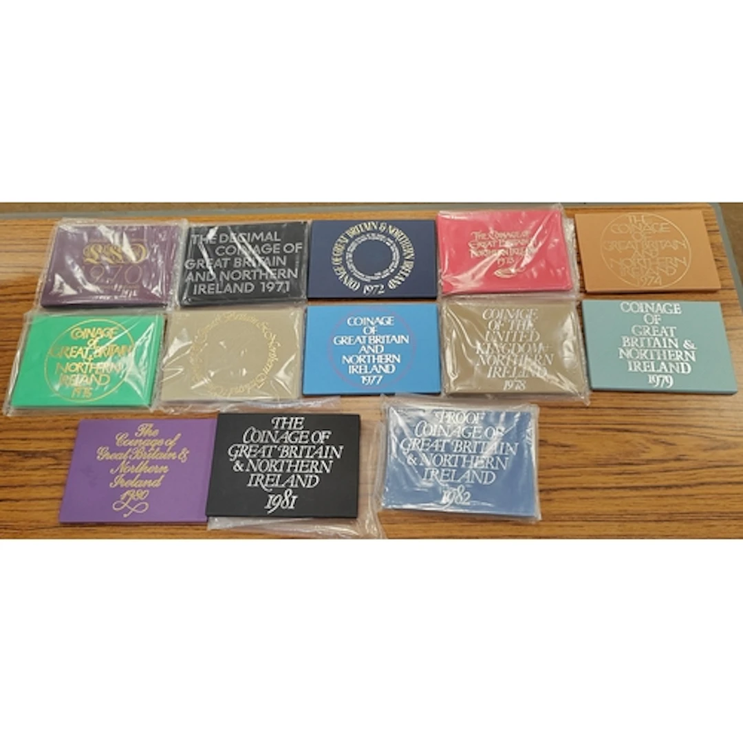 Collection of GB proof sets with 1970-1987, 1998-2003, plus ...