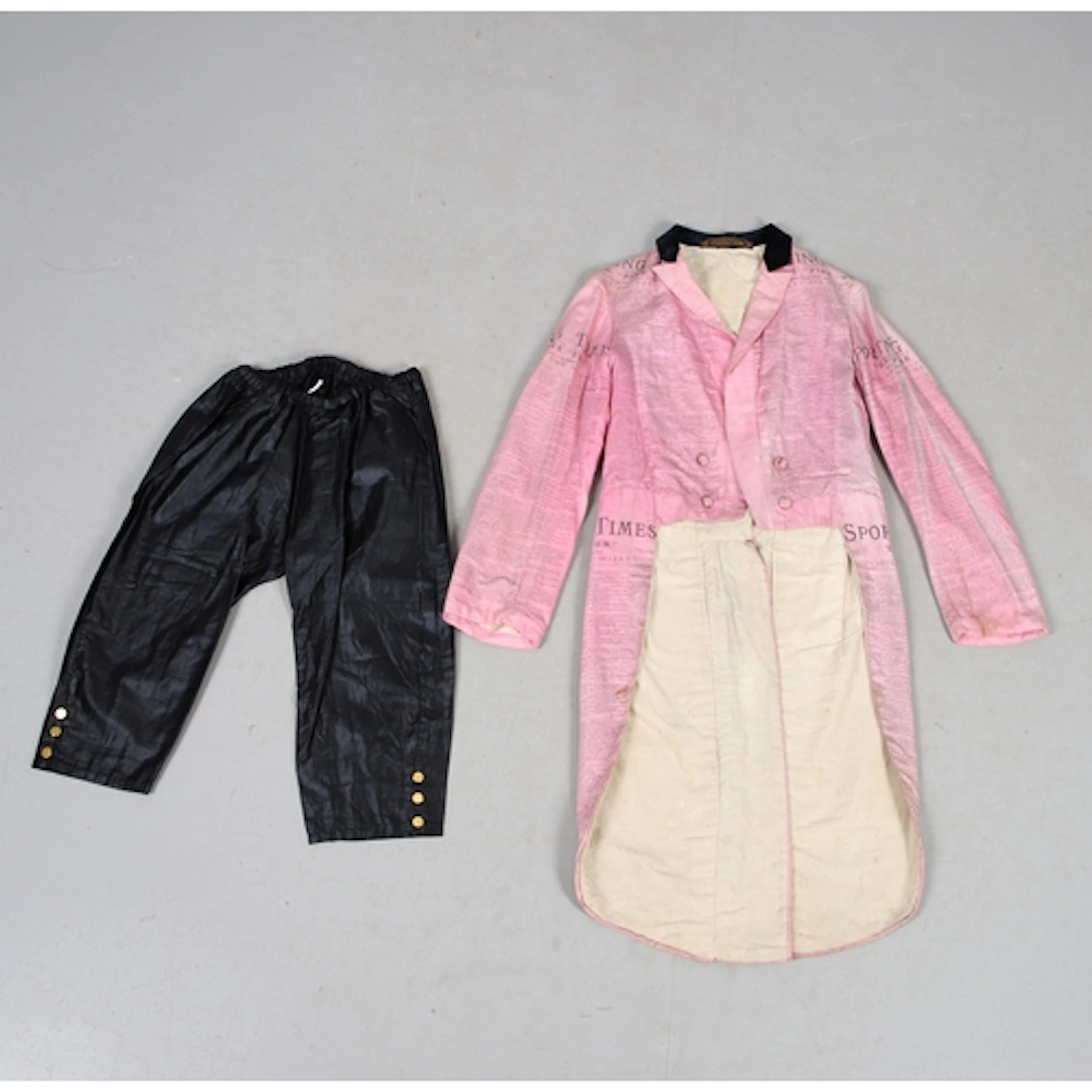 SPORTING TIMES - 'PINK UN' COAT & PANTALOONS. An unusual coa...