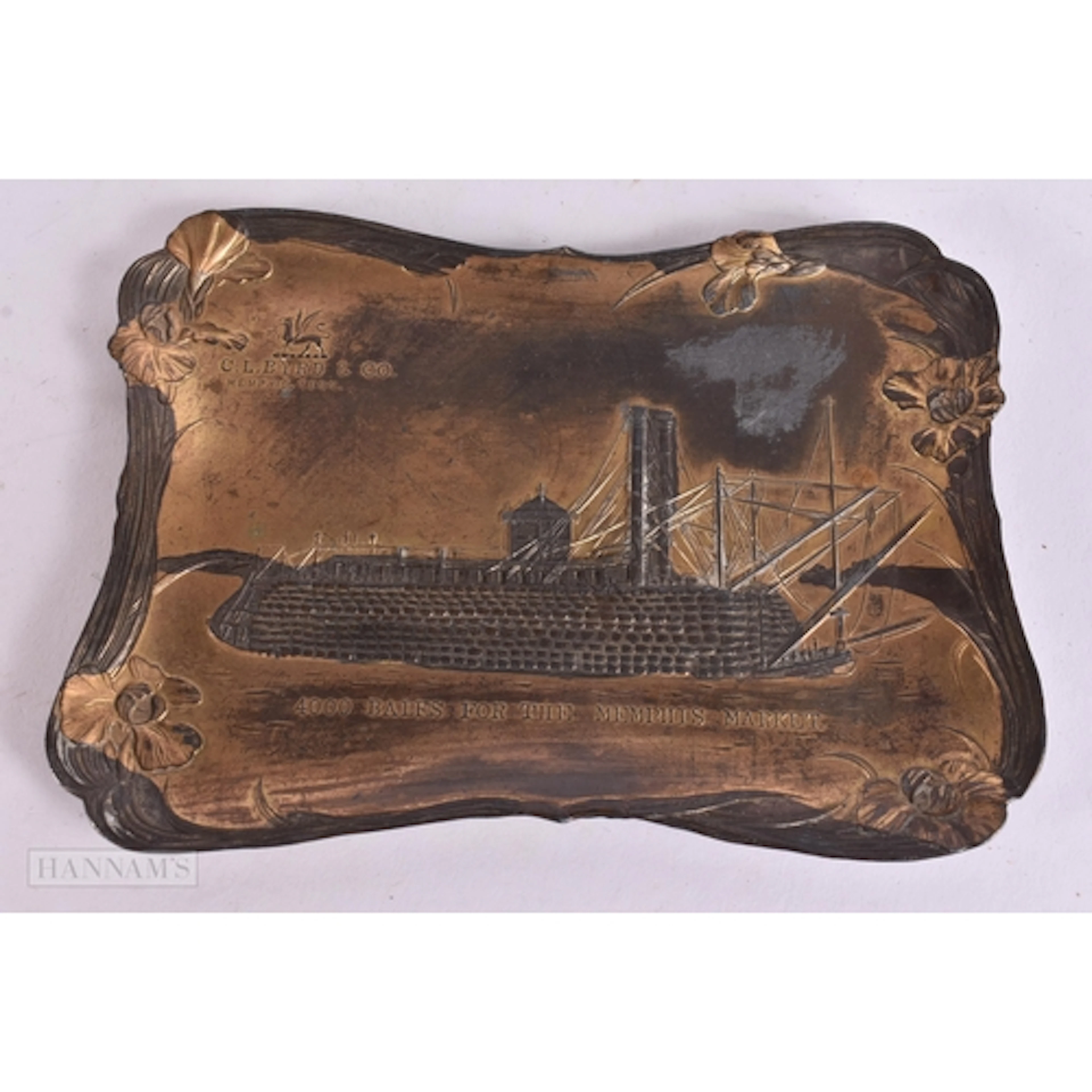 A RARE ANTIQUE AMERICAN C L BYRD & CO MEMPHIS STEAM SHIP DIS...