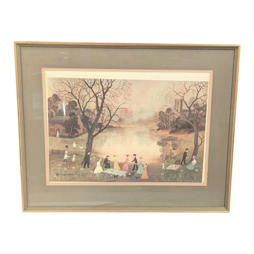 Helen Bradley (1900-1979) - Our Picnic - A limited edition p...