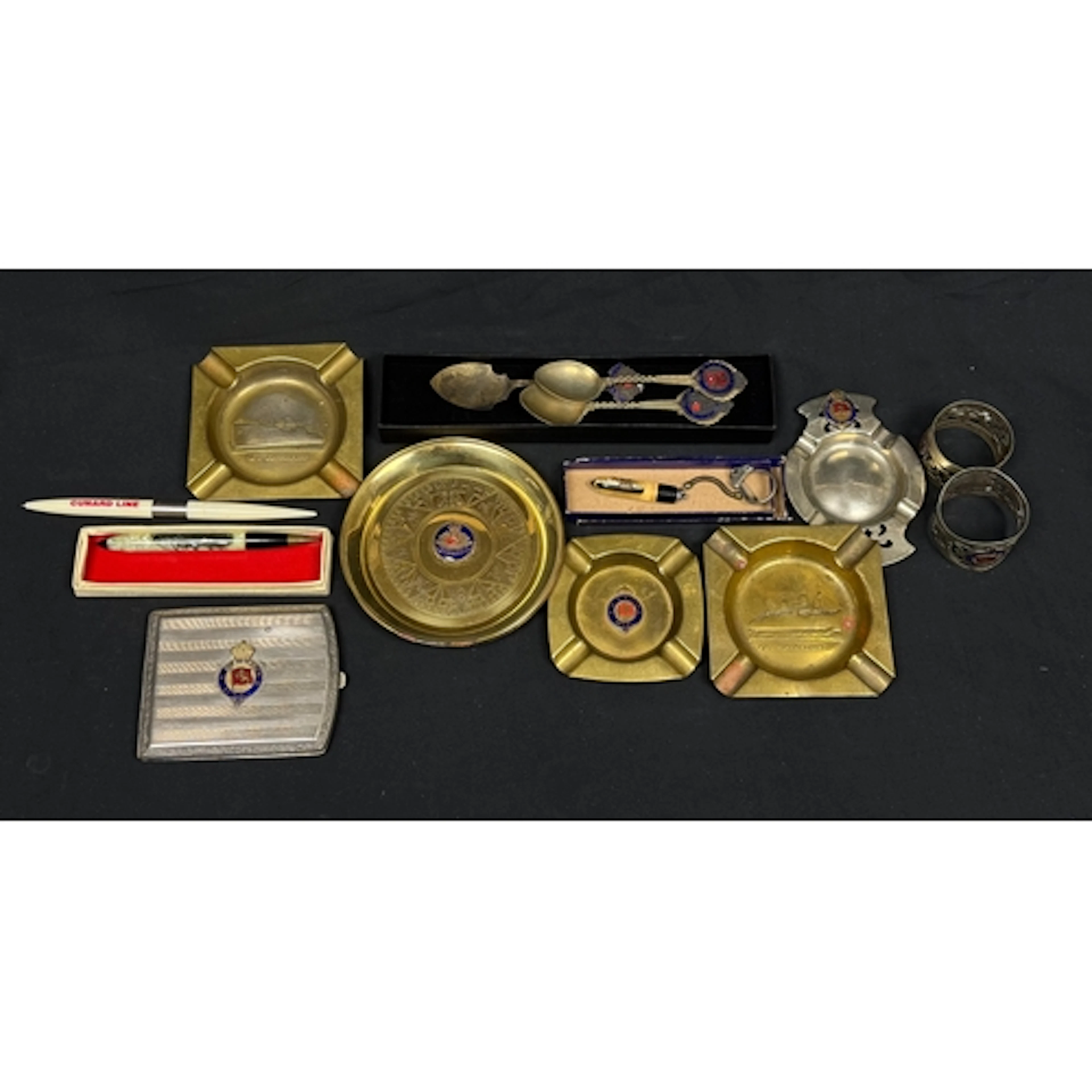 Ocean Liner: Ocean Liner: White metal and enamel souvenir i...