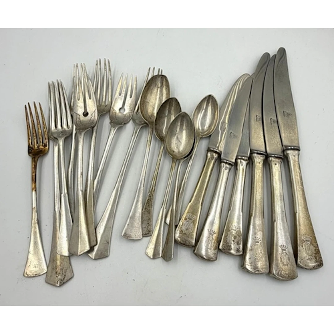 A selection of German silver flatware, approximately 577g al...