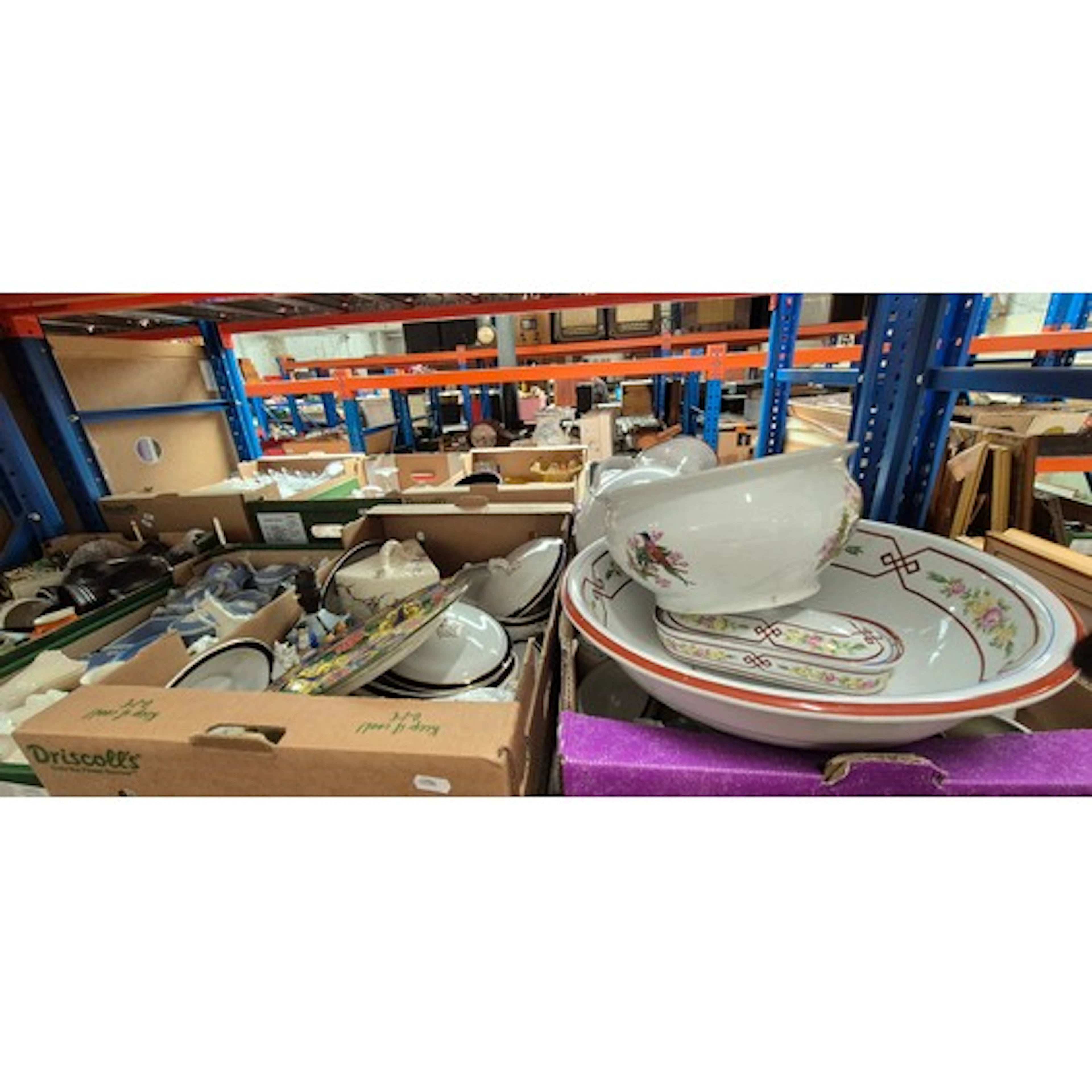2 boxes of china to include casserole dishes, cheese dish, f...