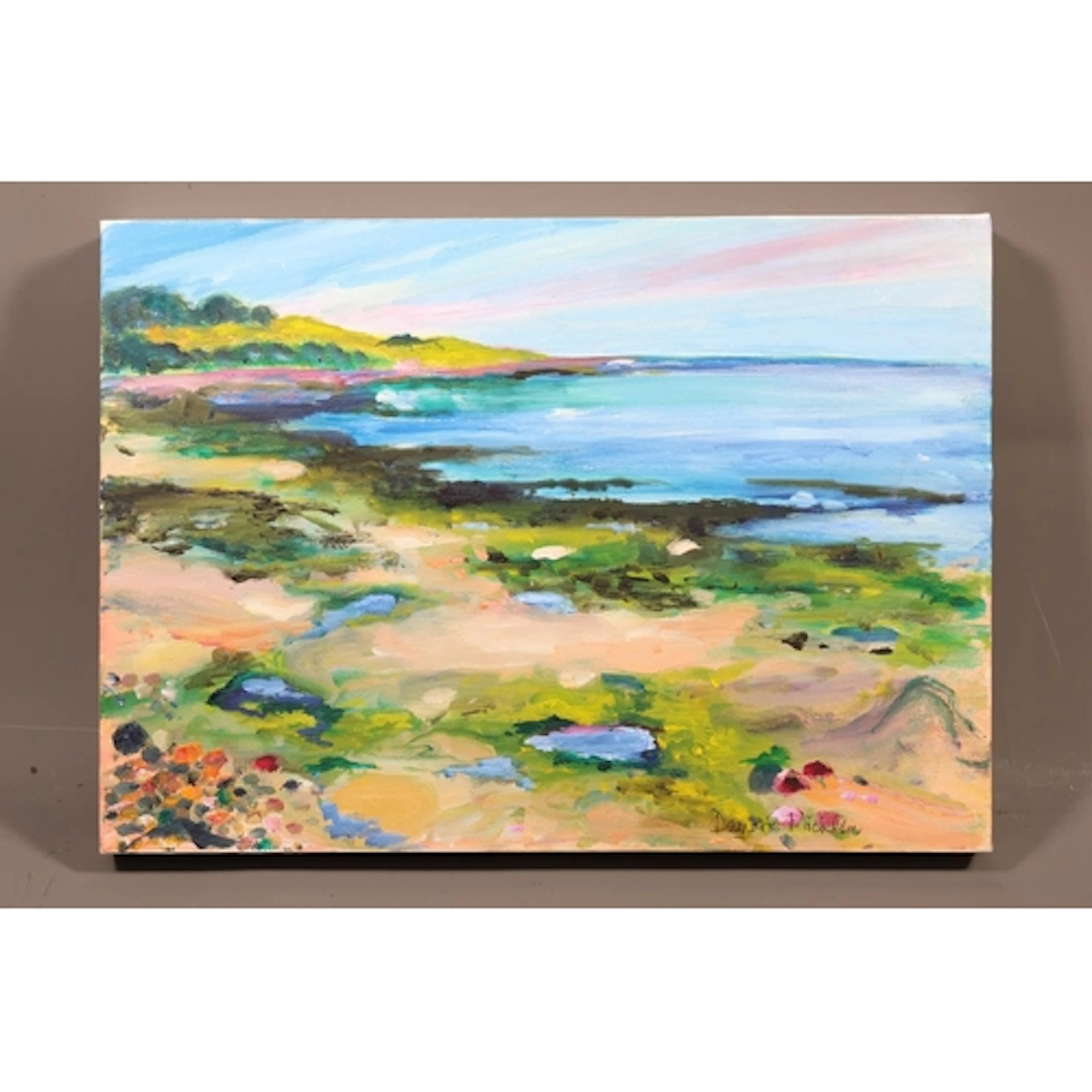 DAMARIS MICKLON, untitled coastal scene, oil painting on can...
