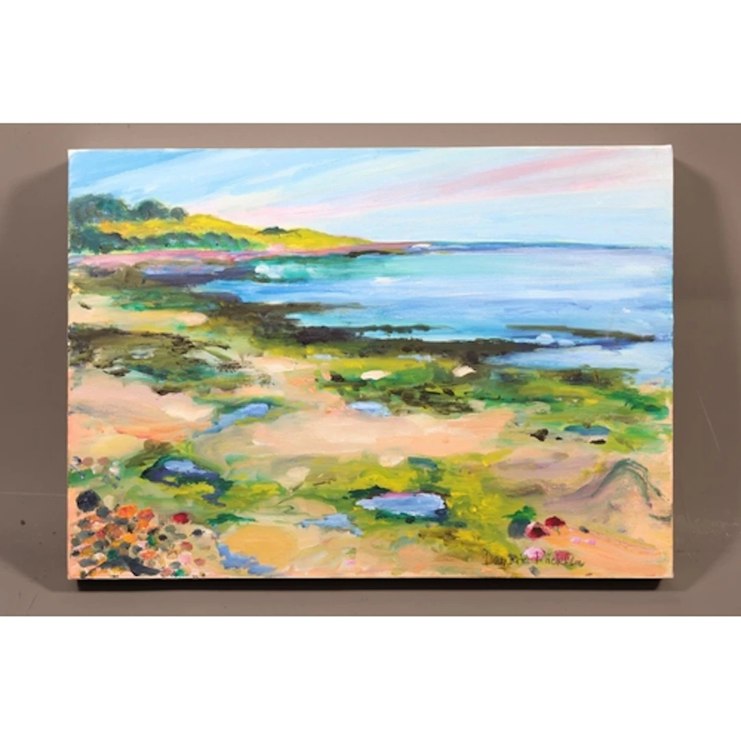 DAMARIS MICKLON, untitled coastal scene, oil painting on can...