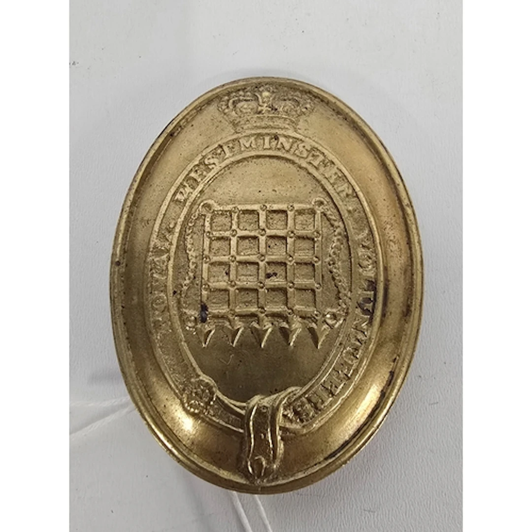A small Georgian oval cast brass Shoulder Belt Plate of the ...