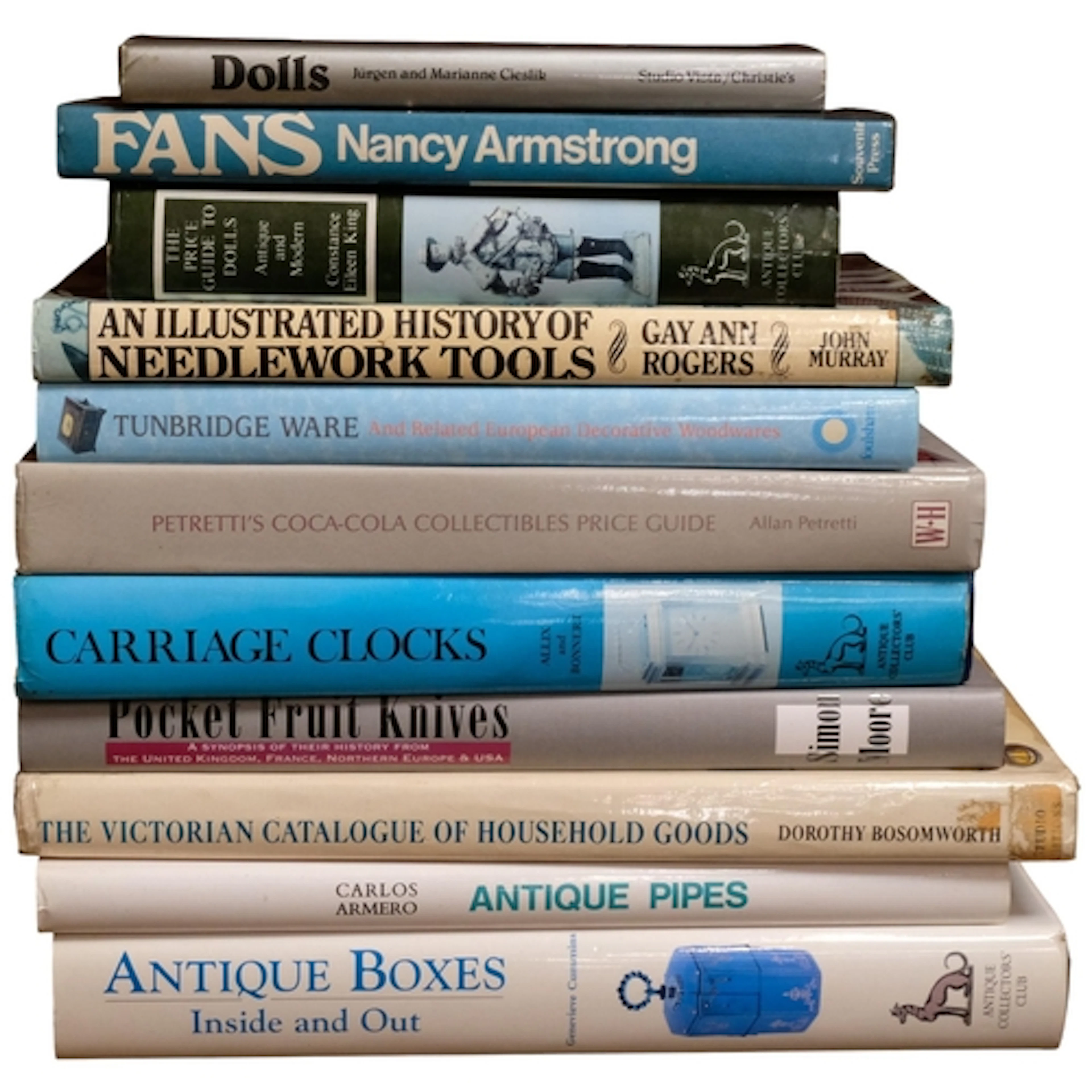 A collection of hardback Antique reference books, including ...