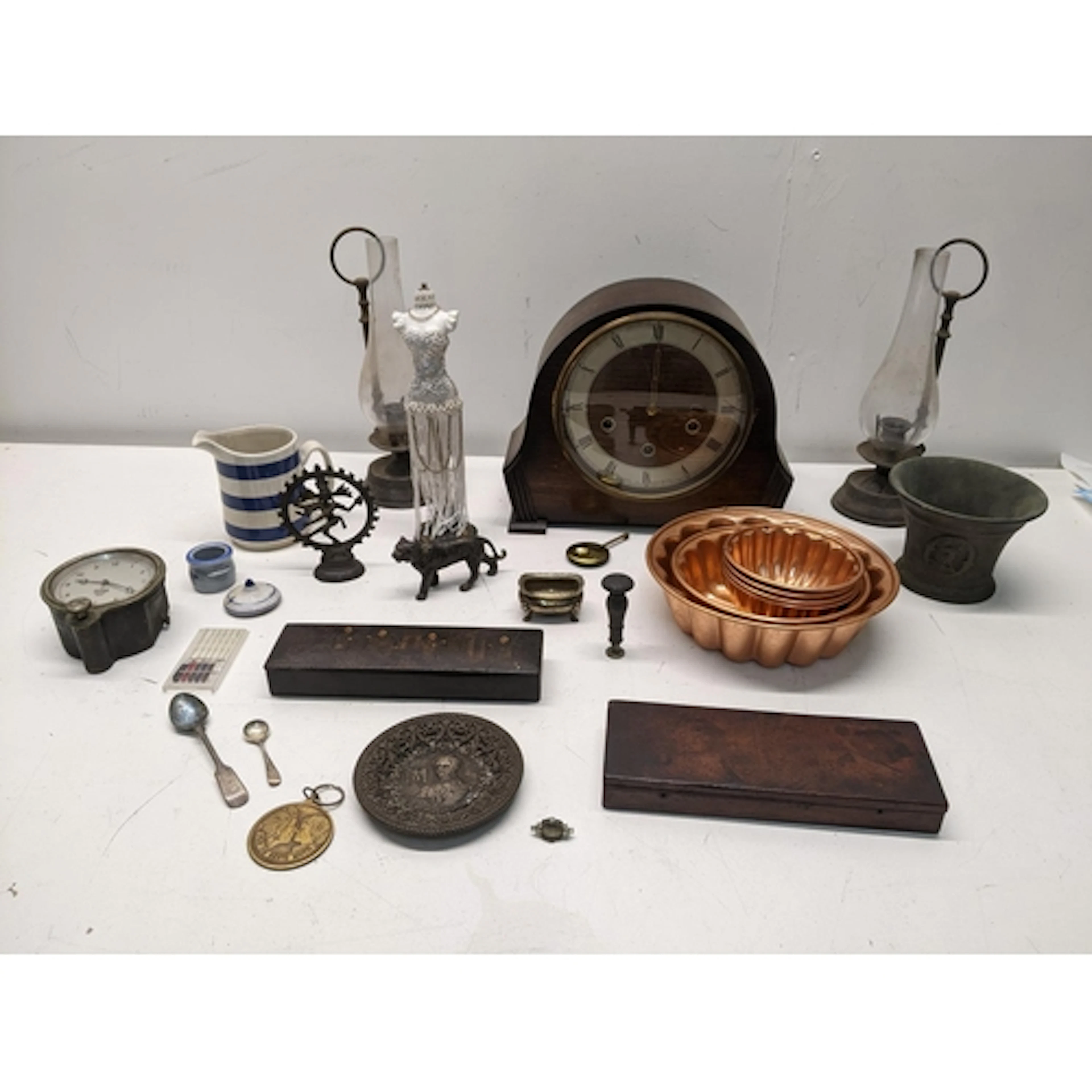 A mixed lot to include a vintage Smiths car clock; an 18th c...