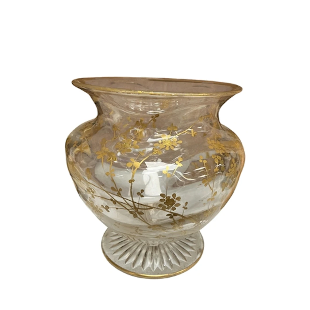 An early 20th century St Louis style gilt decorated glass va...